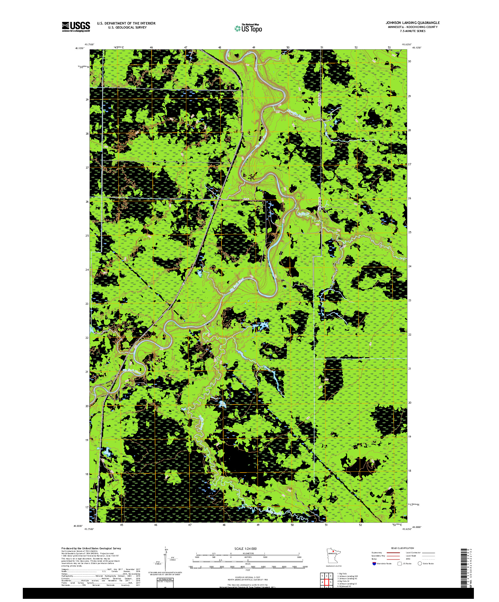 USGS US TOPO 7.5-MINUTE MAP FOR JOHNSON LANDING, MN 2019