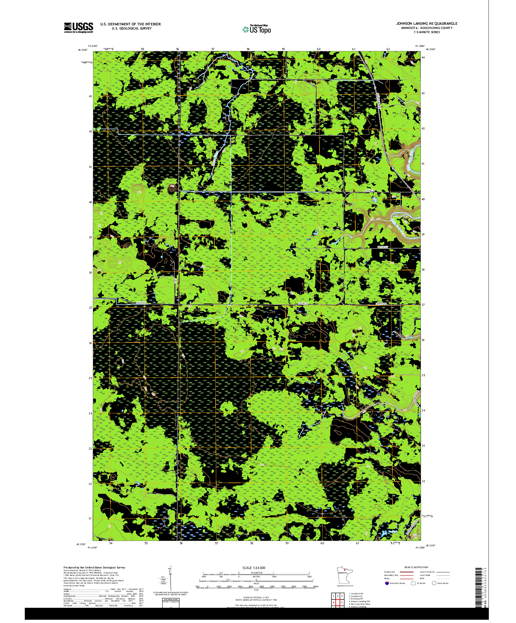 USGS US TOPO 7.5-MINUTE MAP FOR JOHNSON LANDING NE, MN 2019