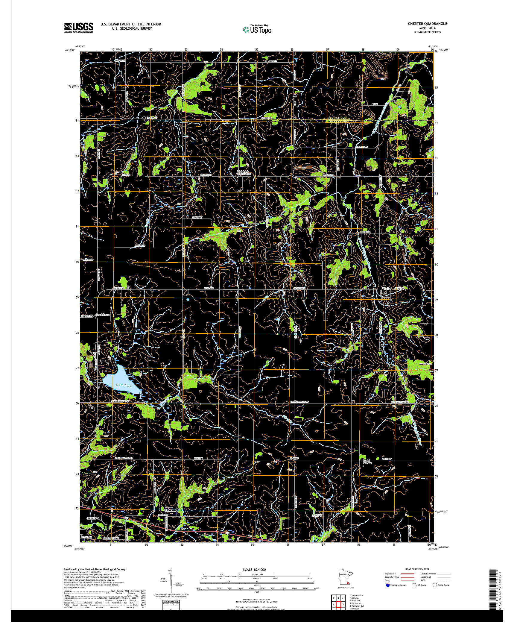 USGS US TOPO 7.5-MINUTE MAP FOR CHESTER, MN 2019