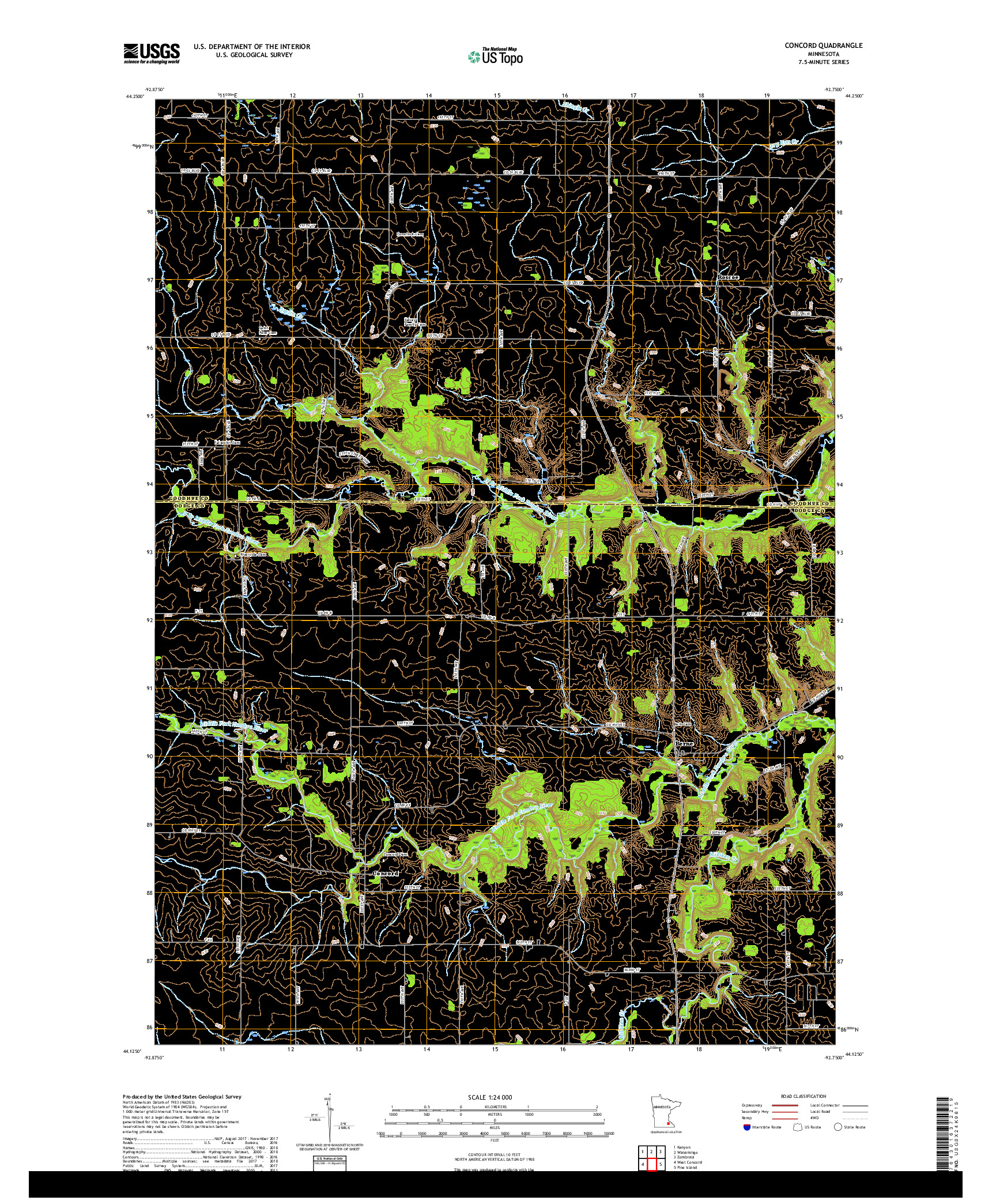 USGS US TOPO 7.5-MINUTE MAP FOR CONCORD, MN 2019