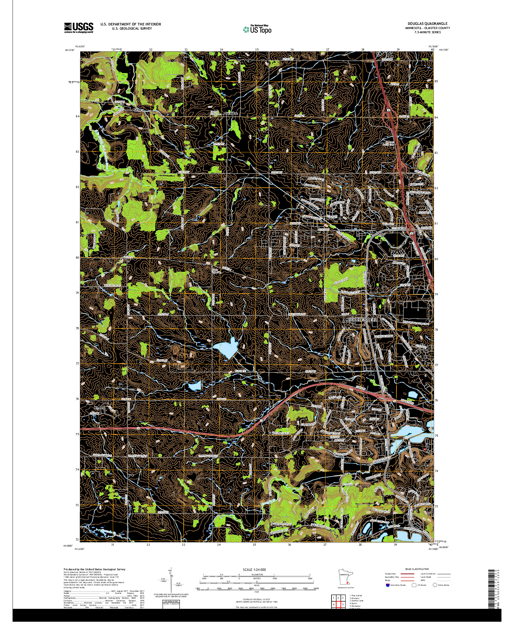USGS US TOPO 7.5-MINUTE MAP FOR DOUGLAS, MN 2019