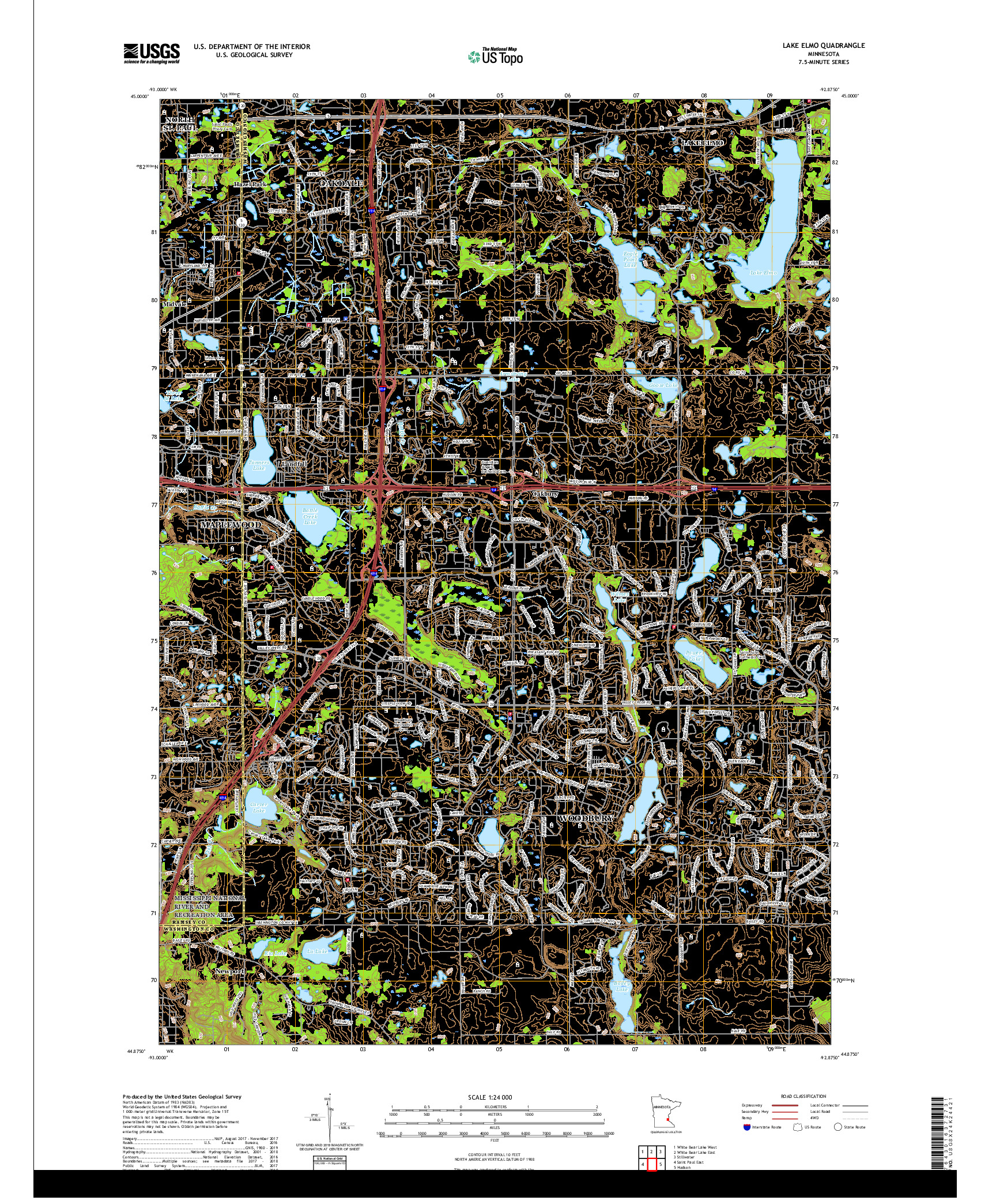 USGS US TOPO 7.5-MINUTE MAP FOR LAKE ELMO, MN 2019