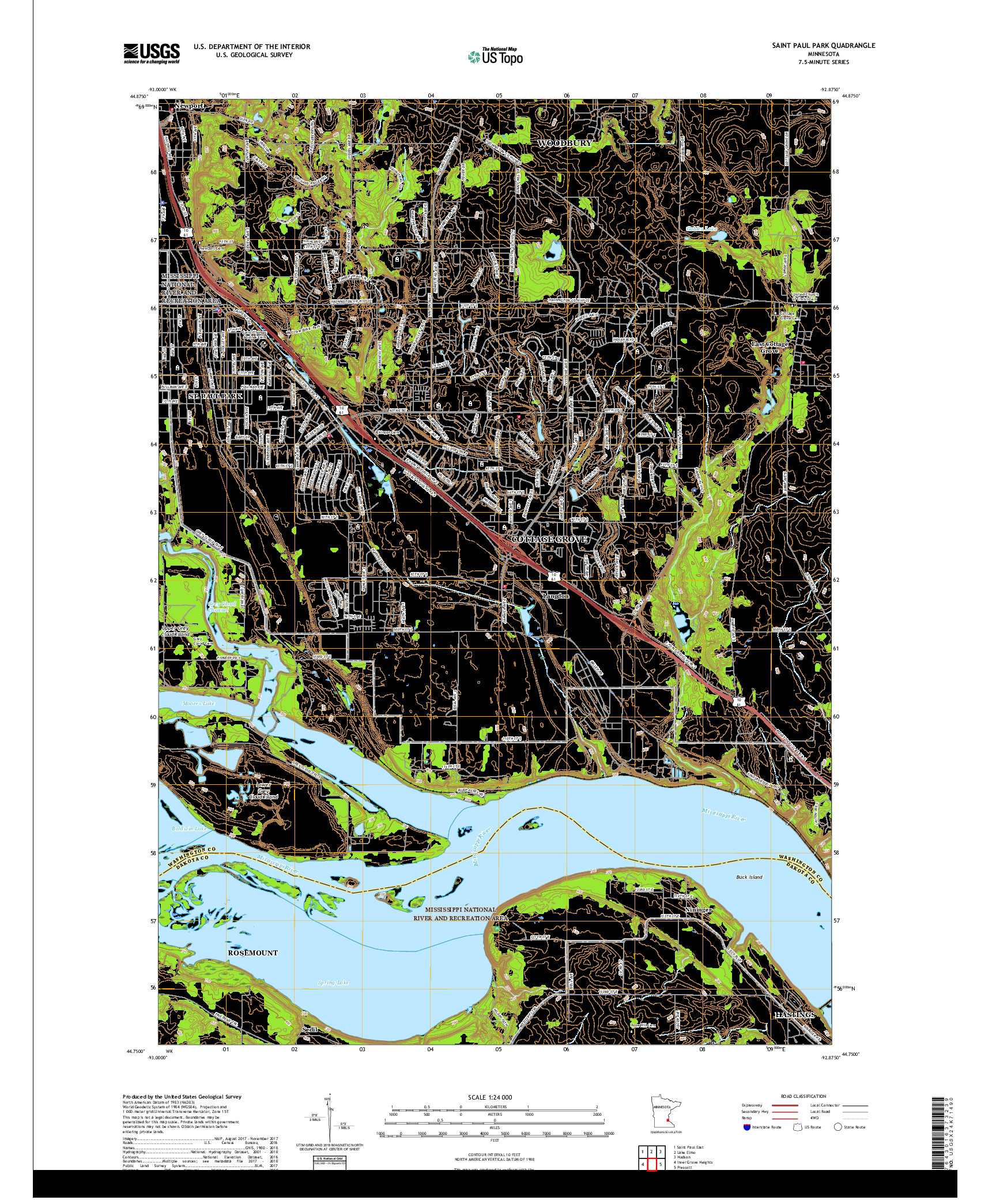 USGS US TOPO 7.5-MINUTE MAP FOR SAINT PAUL PARK, MN 2019