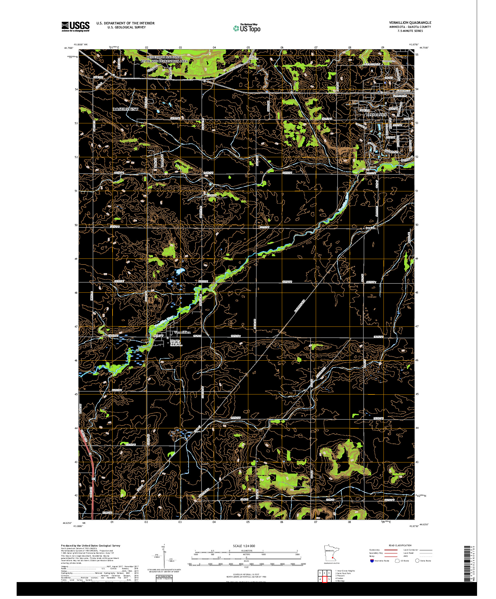 USGS US TOPO 7.5-MINUTE MAP FOR VERMILLION, MN 2019