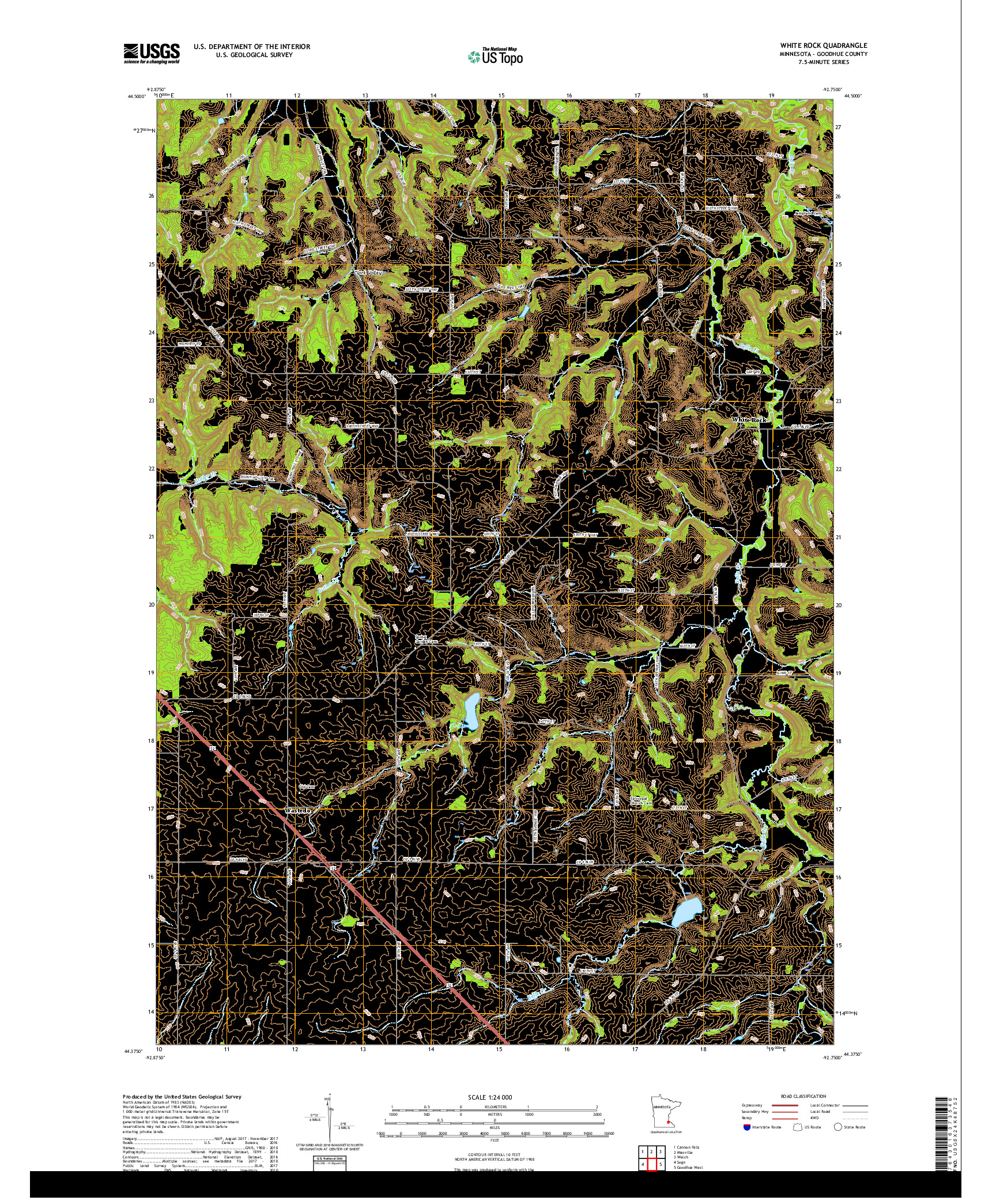 USGS US TOPO 7.5-MINUTE MAP FOR WHITE ROCK, MN 2019