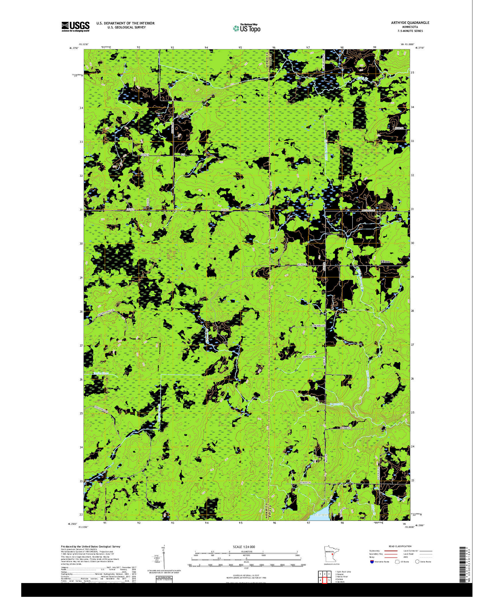 USGS US TOPO 7.5-MINUTE MAP FOR ARTHYDE, MN 2019