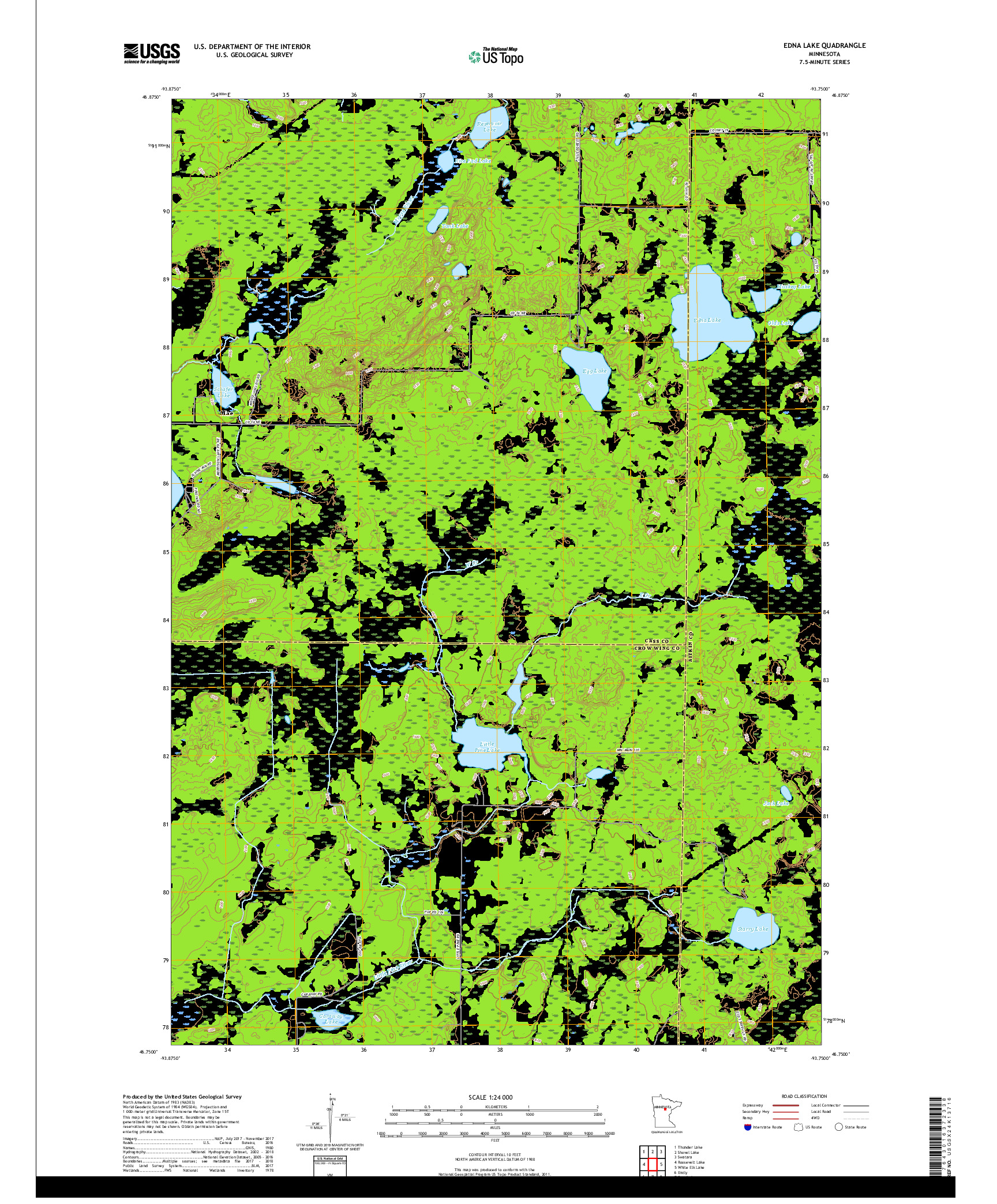 USGS US TOPO 7.5-MINUTE MAP FOR EDNA LAKE, MN 2019