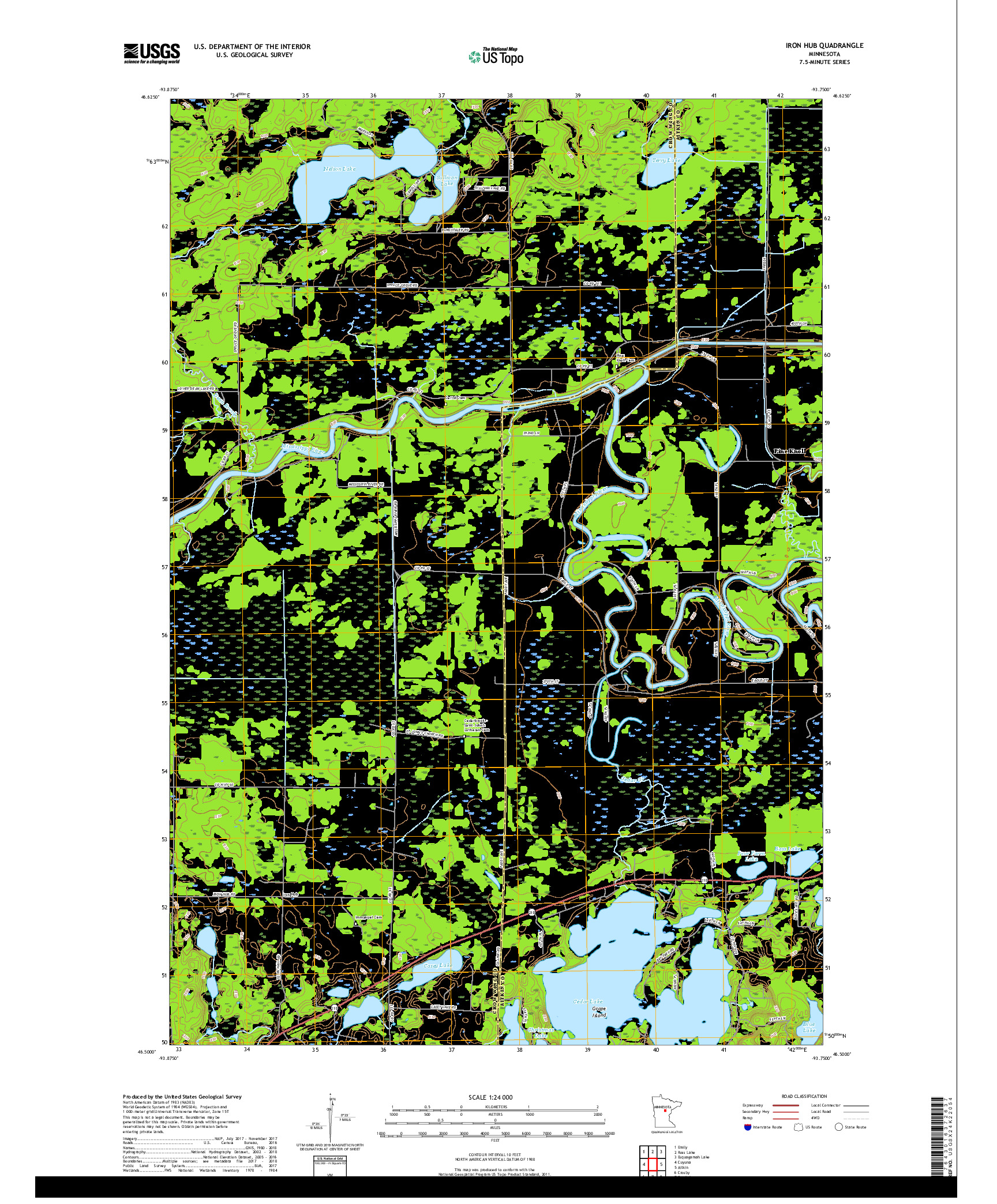 USGS US TOPO 7.5-MINUTE MAP FOR IRON HUB, MN 2019