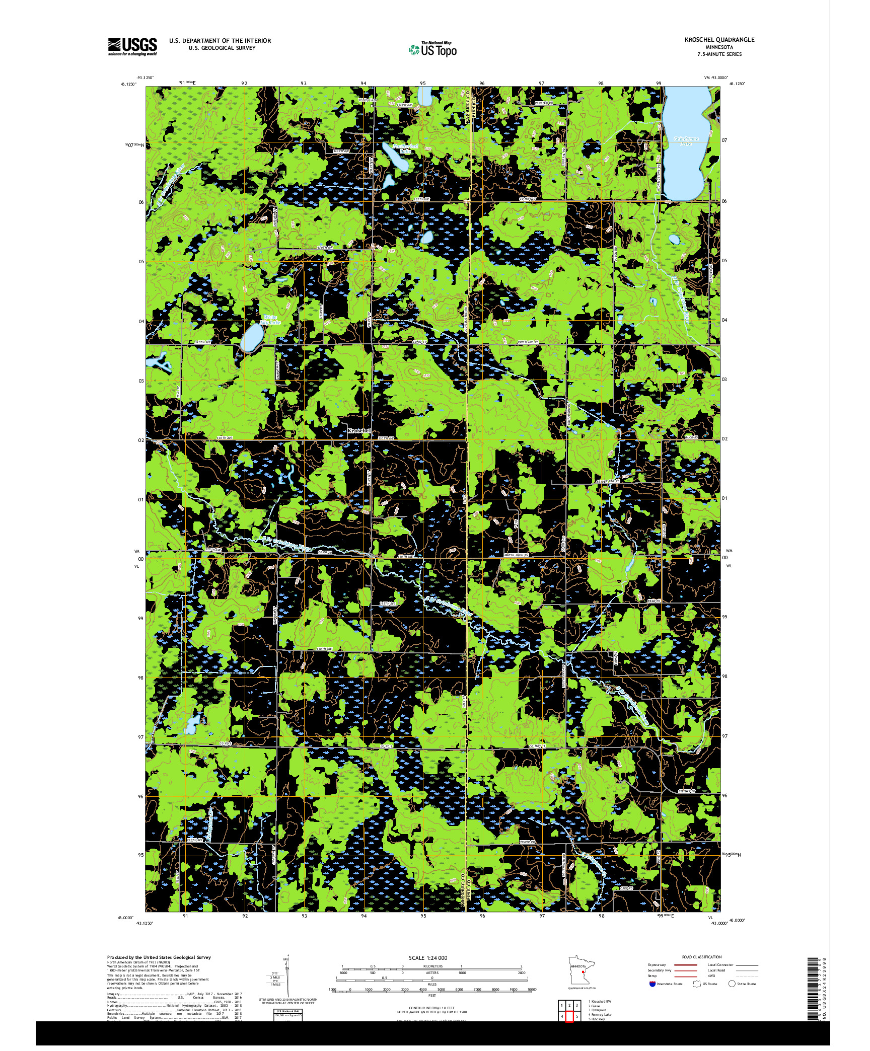 USGS US TOPO 7.5-MINUTE MAP FOR KROSCHEL, MN 2019