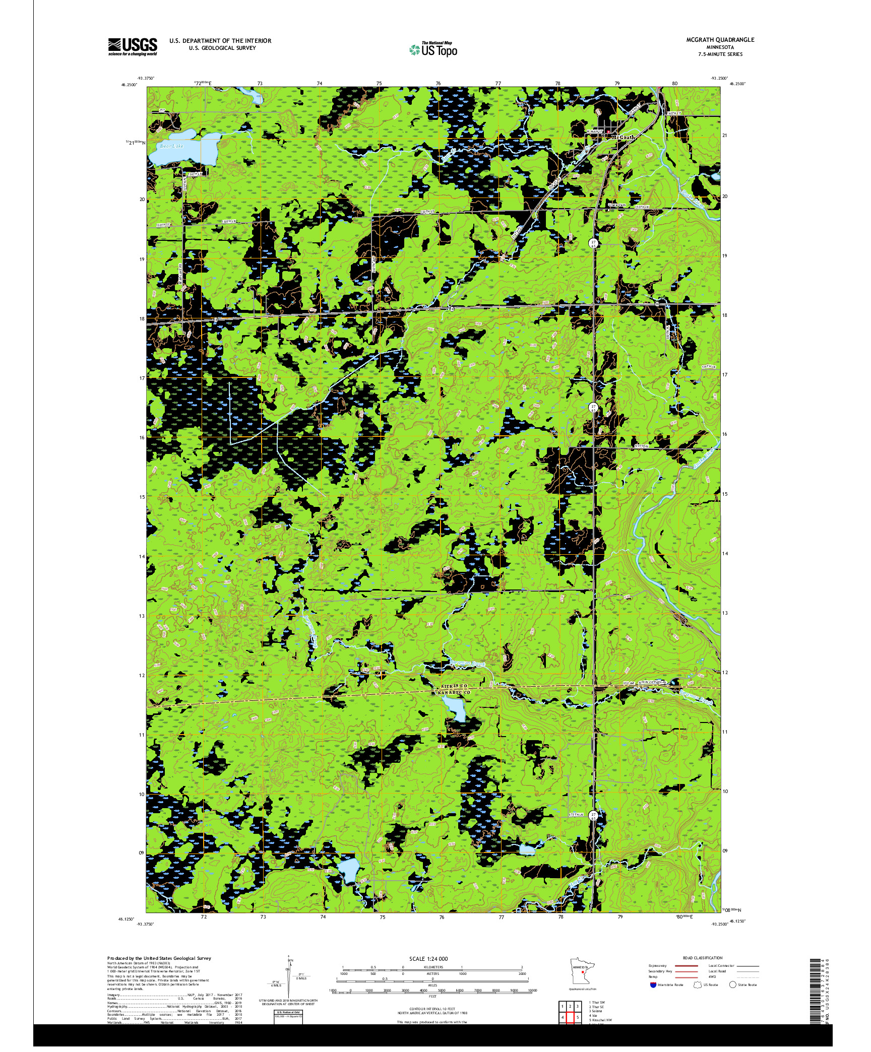 USGS US TOPO 7.5-MINUTE MAP FOR MCGRATH, MN 2019