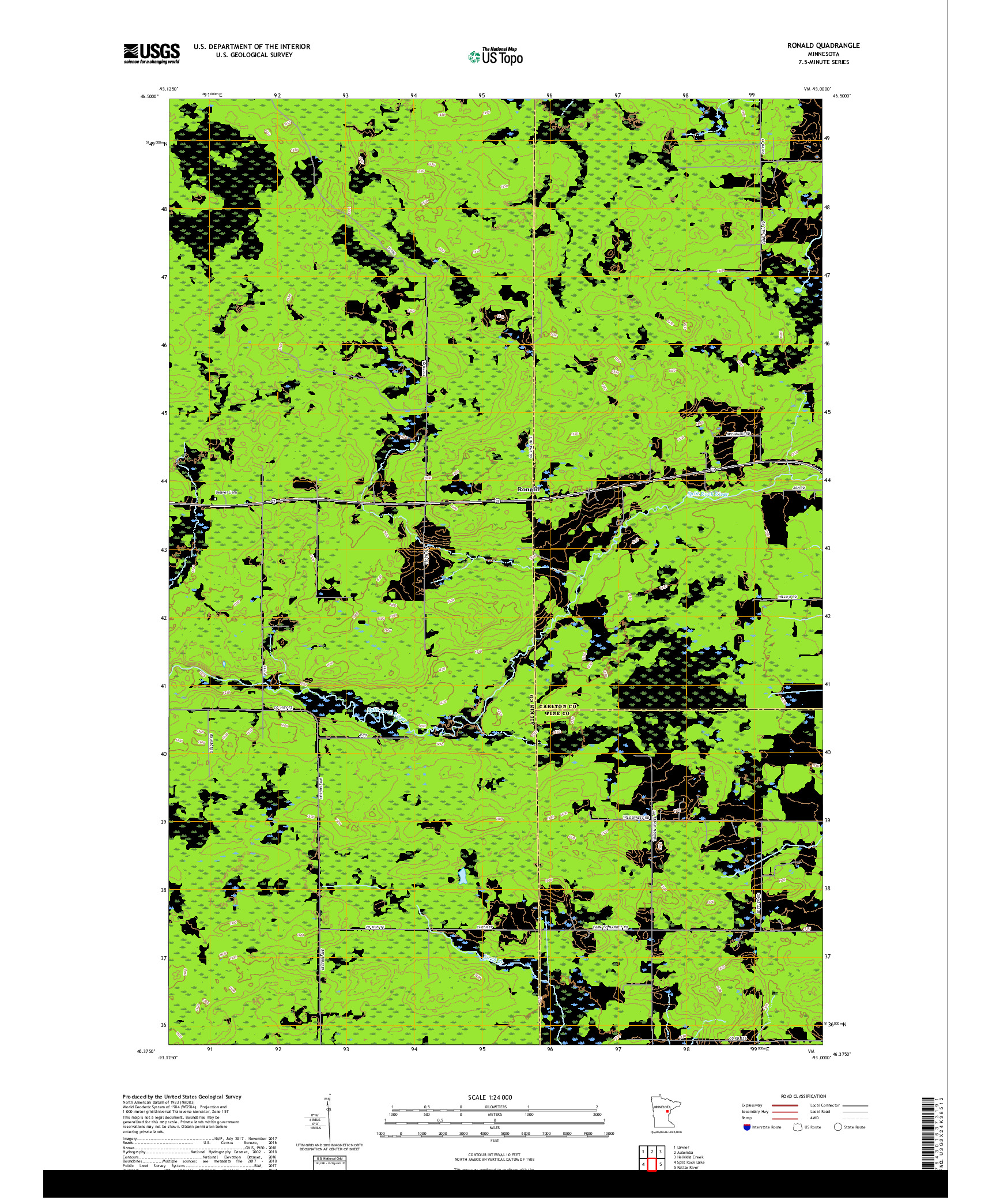 USGS US TOPO 7.5-MINUTE MAP FOR RONALD, MN 2019