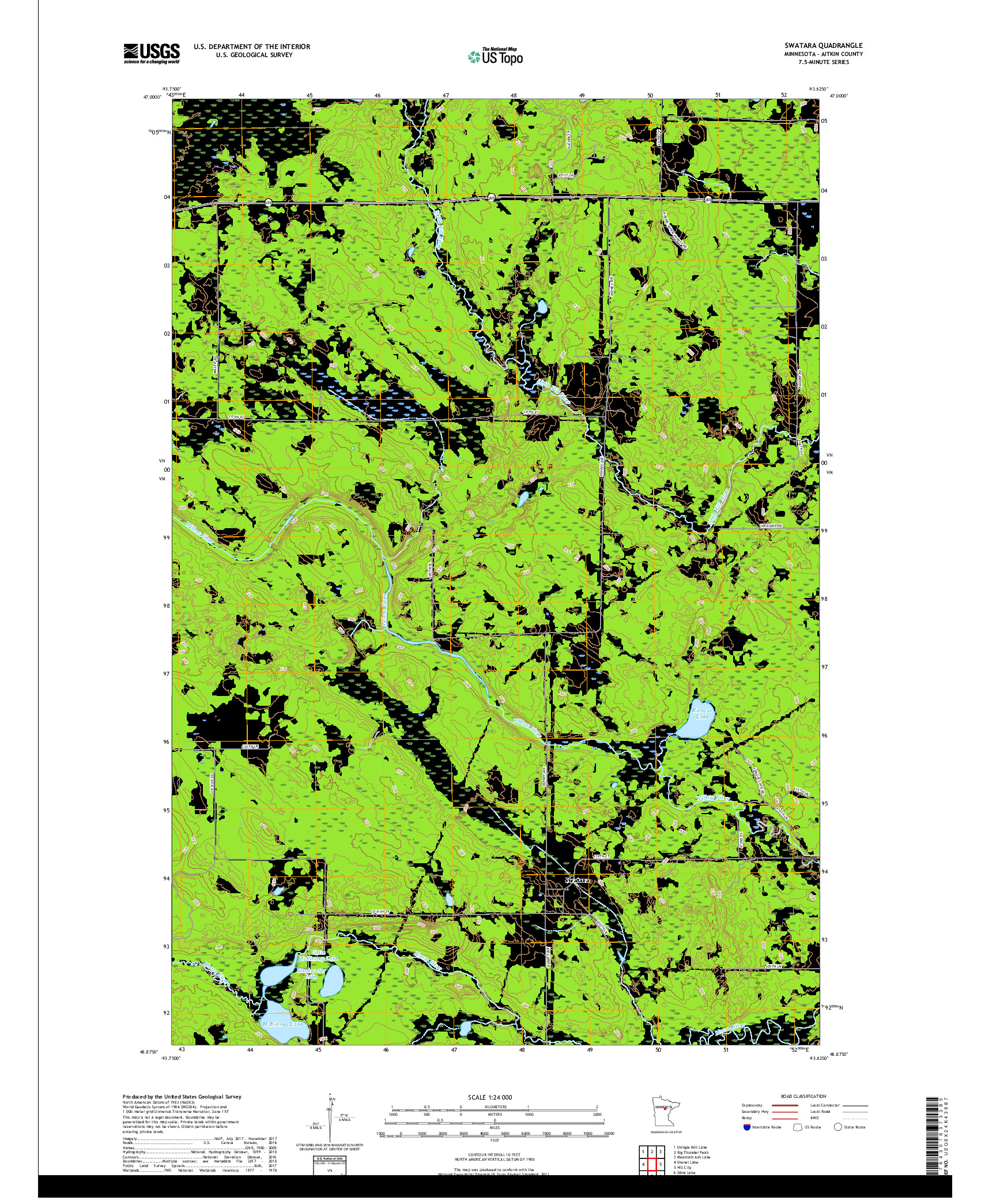 USGS US TOPO 7.5-MINUTE MAP FOR SWATARA, MN 2019