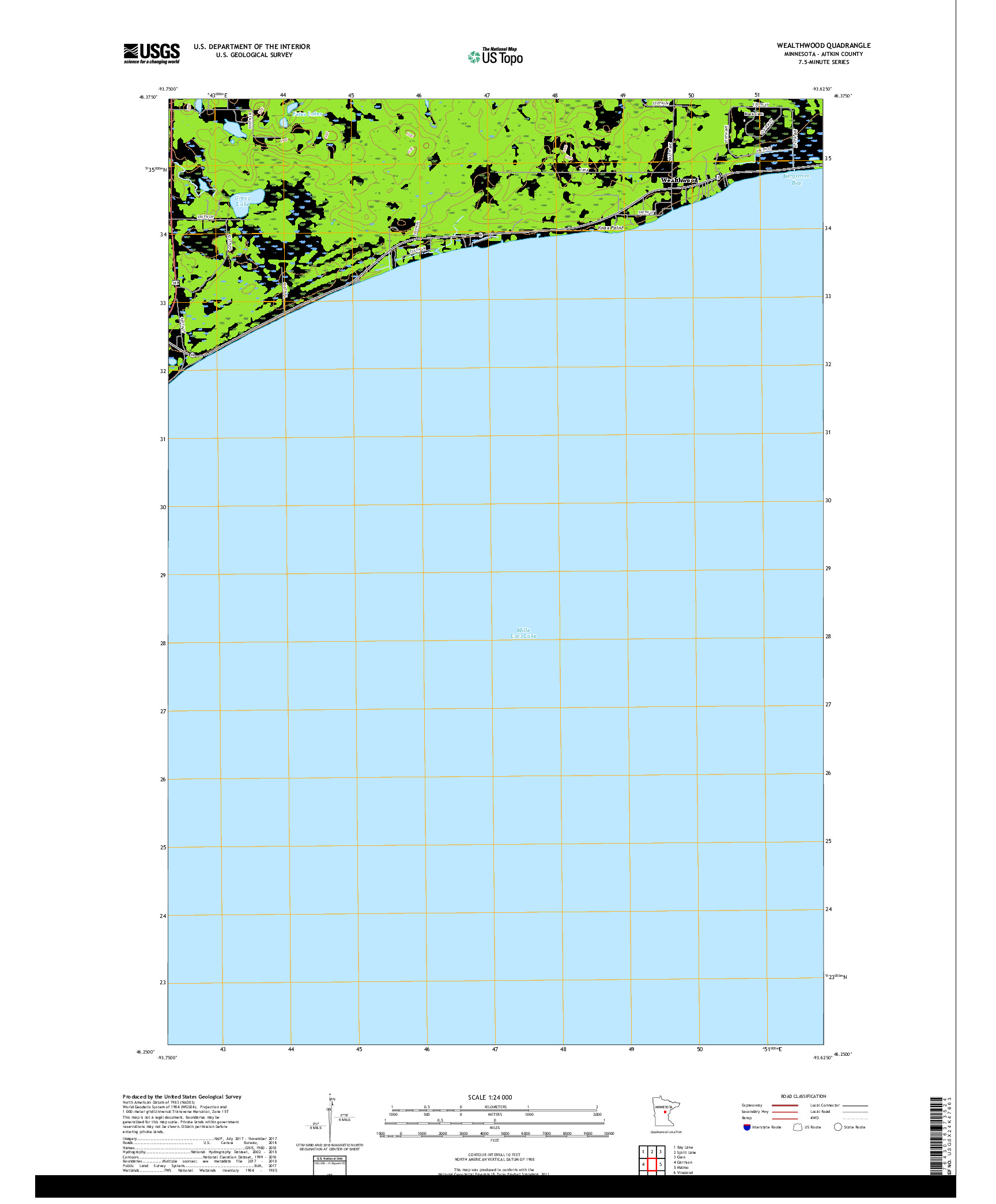 USGS US TOPO 7.5-MINUTE MAP FOR WEALTHWOOD, MN 2019