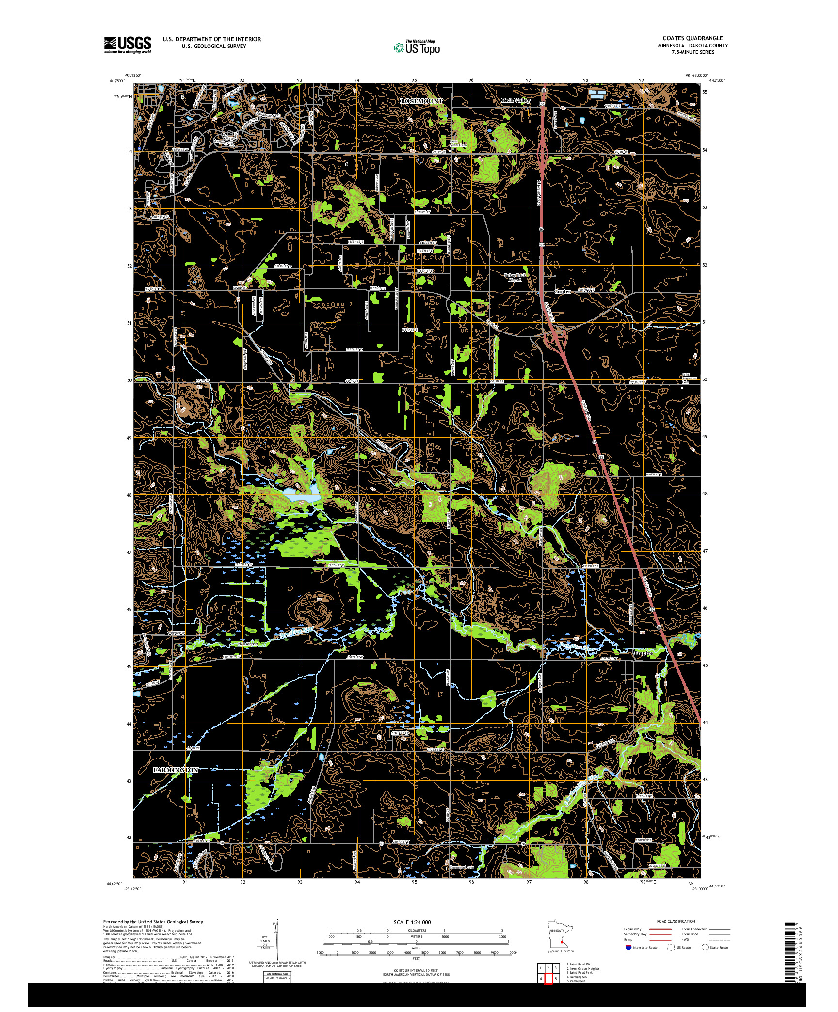 USGS US TOPO 7.5-MINUTE MAP FOR COATES, MN 2019