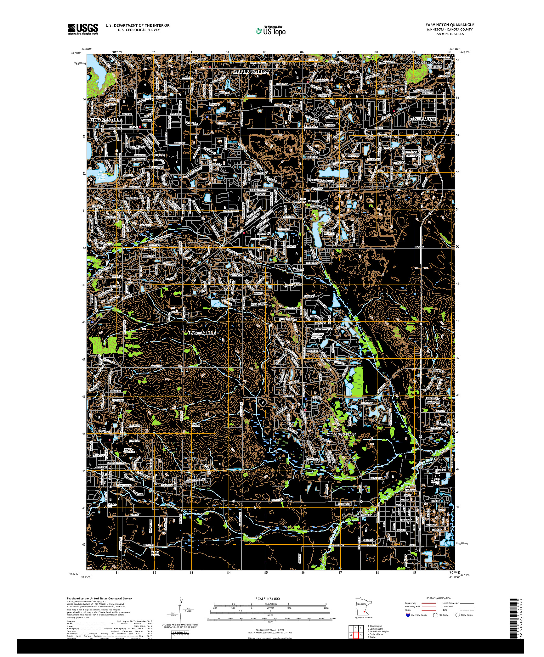 USGS US TOPO 7.5-MINUTE MAP FOR FARMINGTON, MN 2019