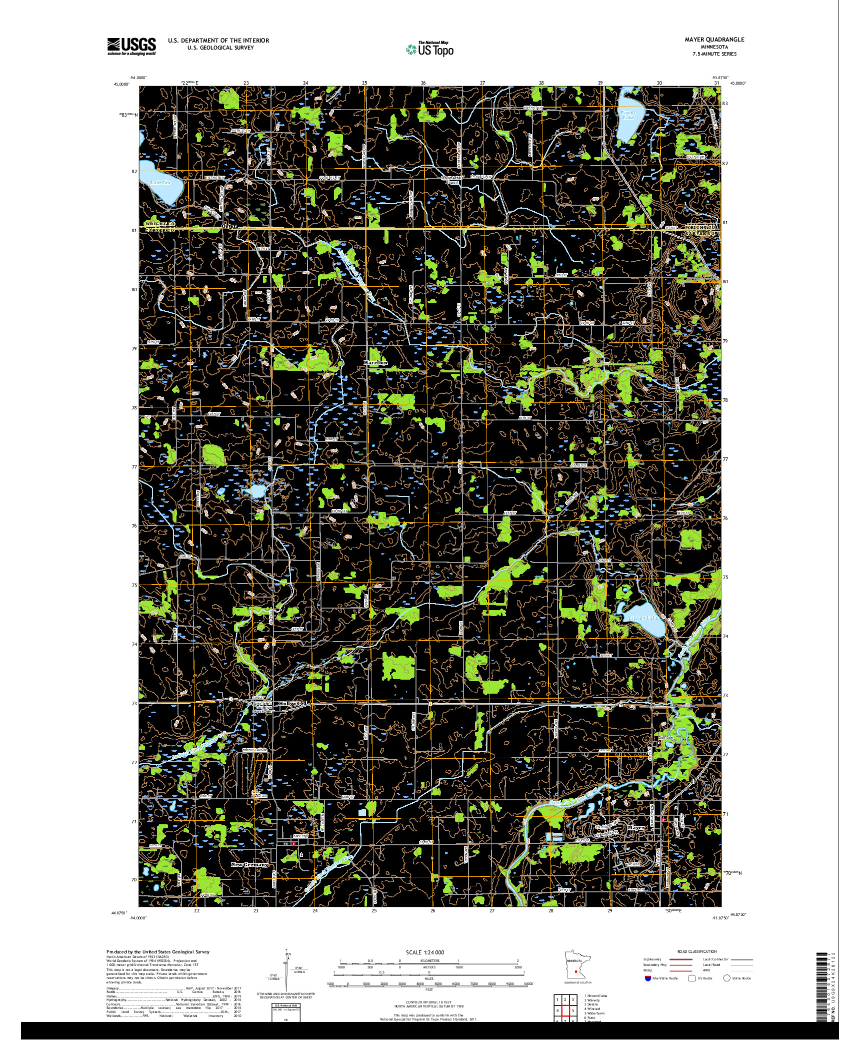 USGS US TOPO 7.5-MINUTE MAP FOR MAYER, MN 2019