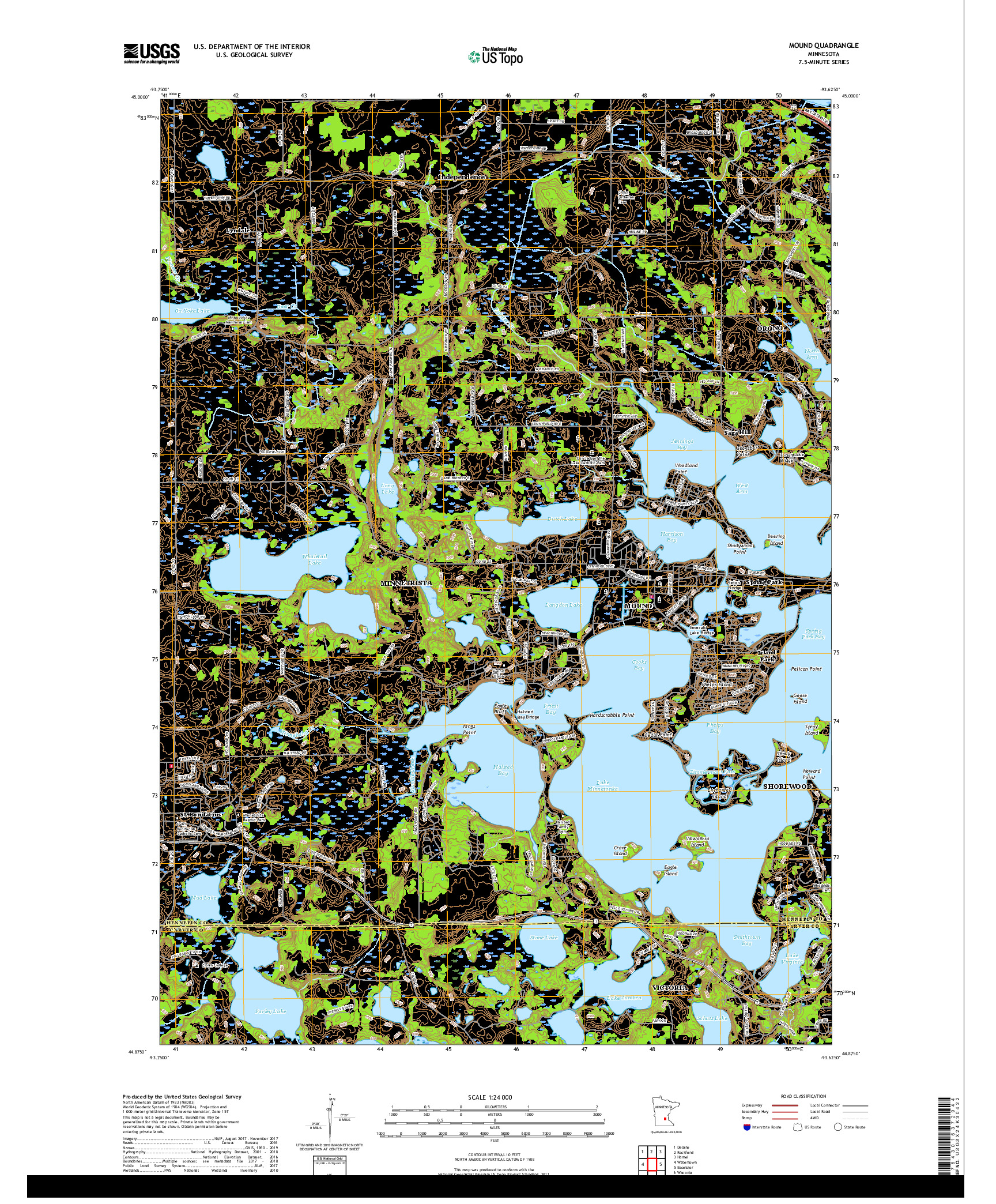 USGS US TOPO 7.5-MINUTE MAP FOR MOUND, MN 2019