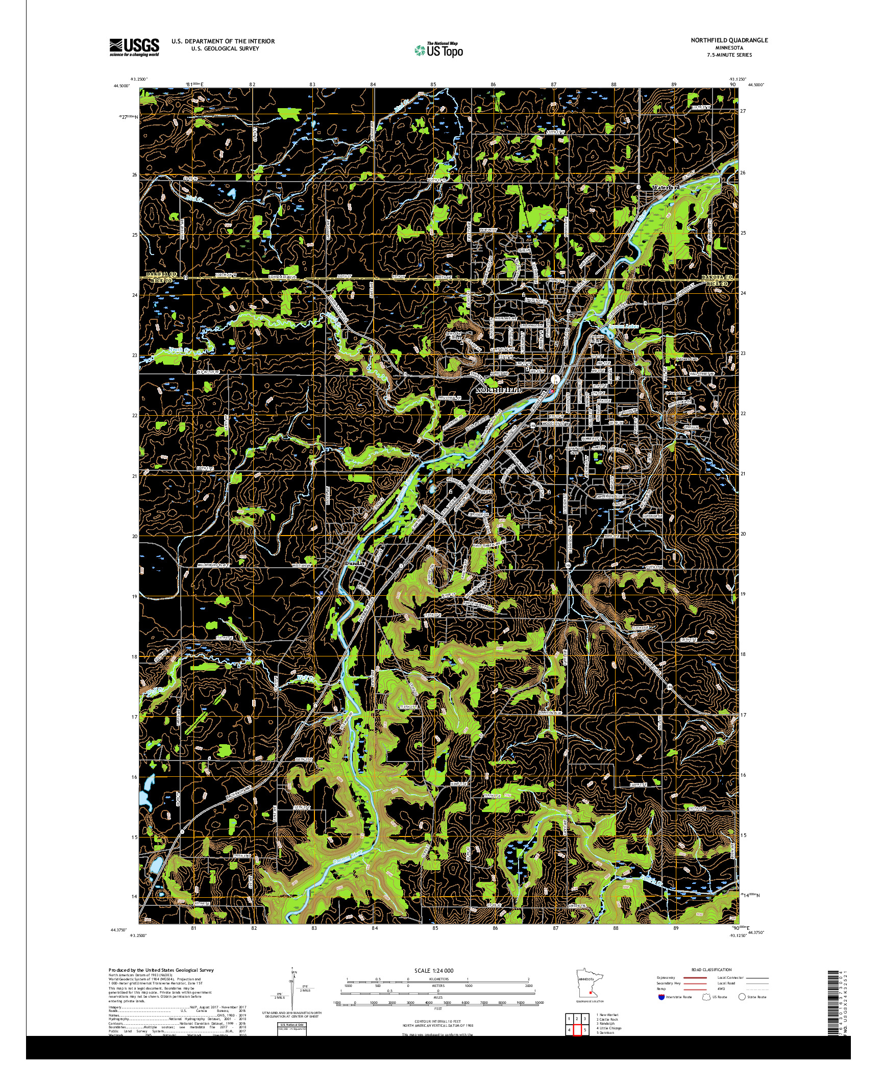 USGS US TOPO 7.5-MINUTE MAP FOR NORTHFIELD, MN 2019