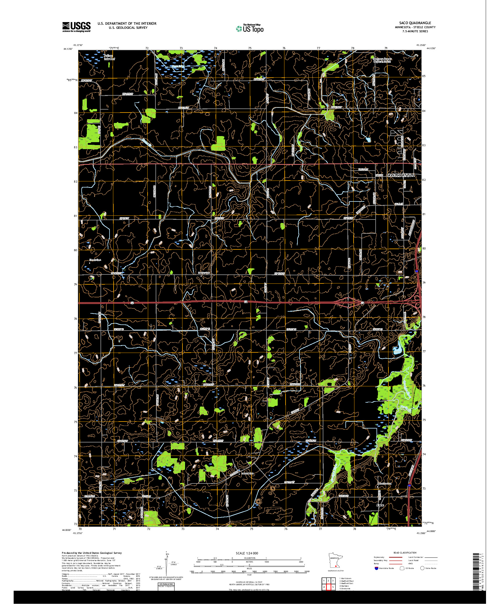 USGS US TOPO 7.5-MINUTE MAP FOR SACO, MN 2019