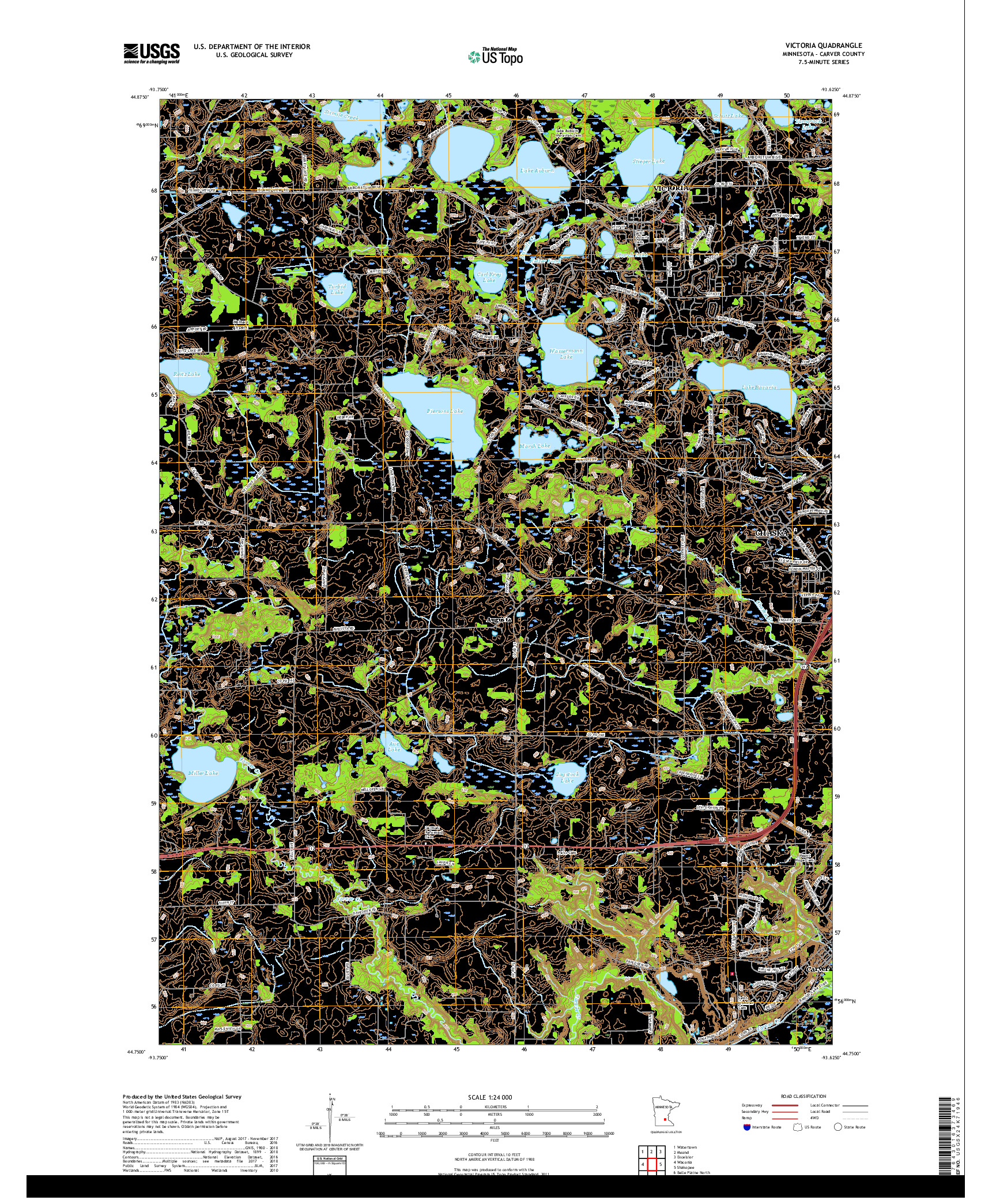 USGS US TOPO 7.5-MINUTE MAP FOR VICTORIA, MN 2019