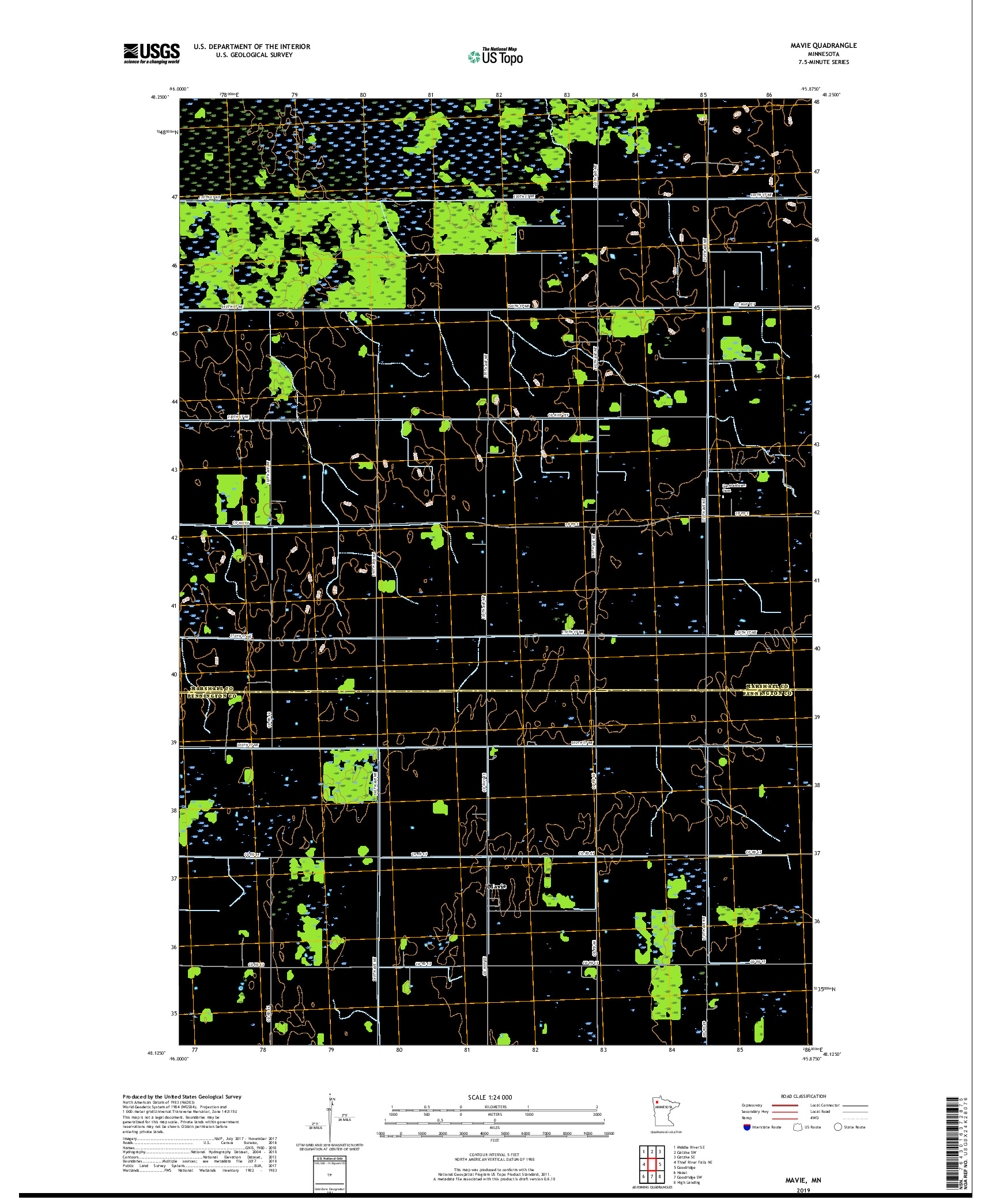 USGS US TOPO 7.5-MINUTE MAP FOR MAVIE, MN 2019