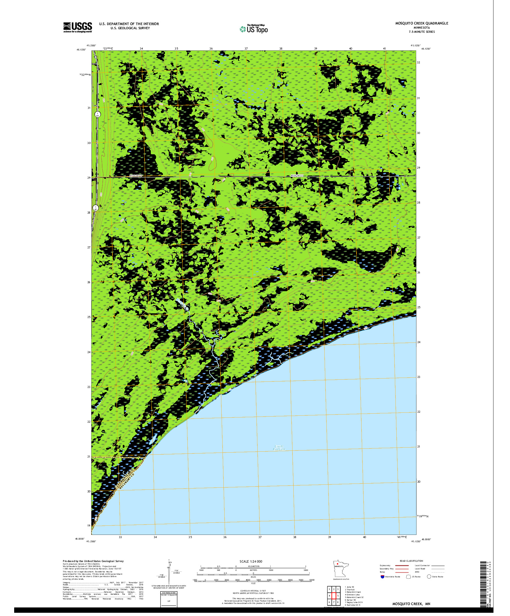 USGS US TOPO 7.5-MINUTE MAP FOR MOSQUITO CREEK, MN 2019