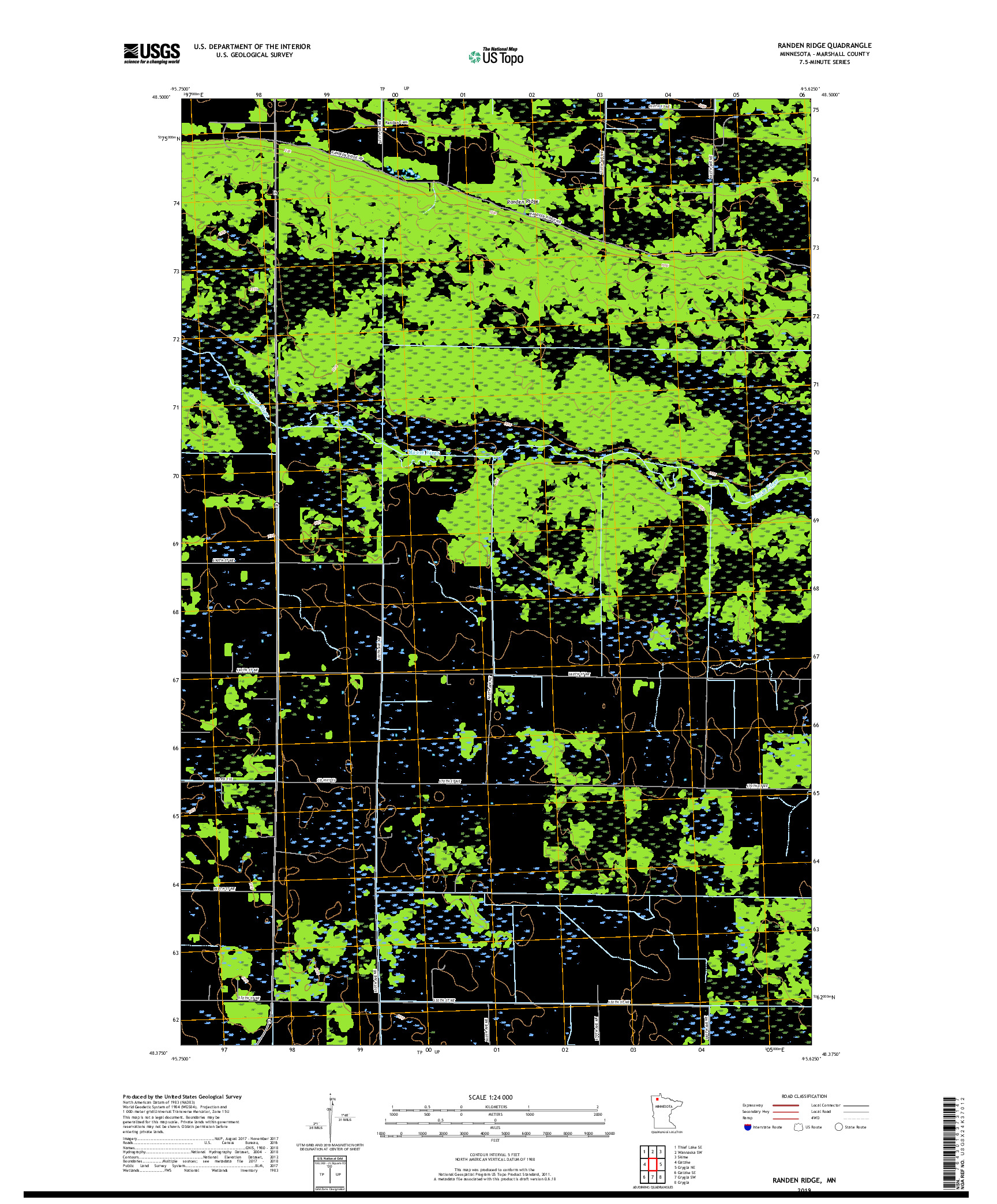 USGS US TOPO 7.5-MINUTE MAP FOR RANDEN RIDGE, MN 2019