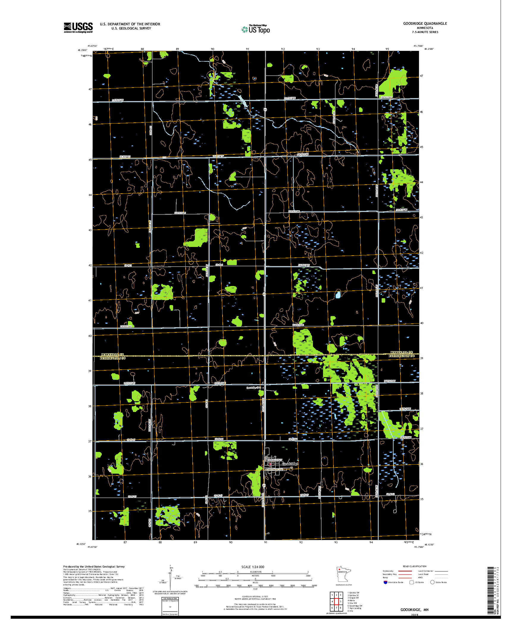 USGS US TOPO 7.5-MINUTE MAP FOR GOODRIDGE, MN 2019