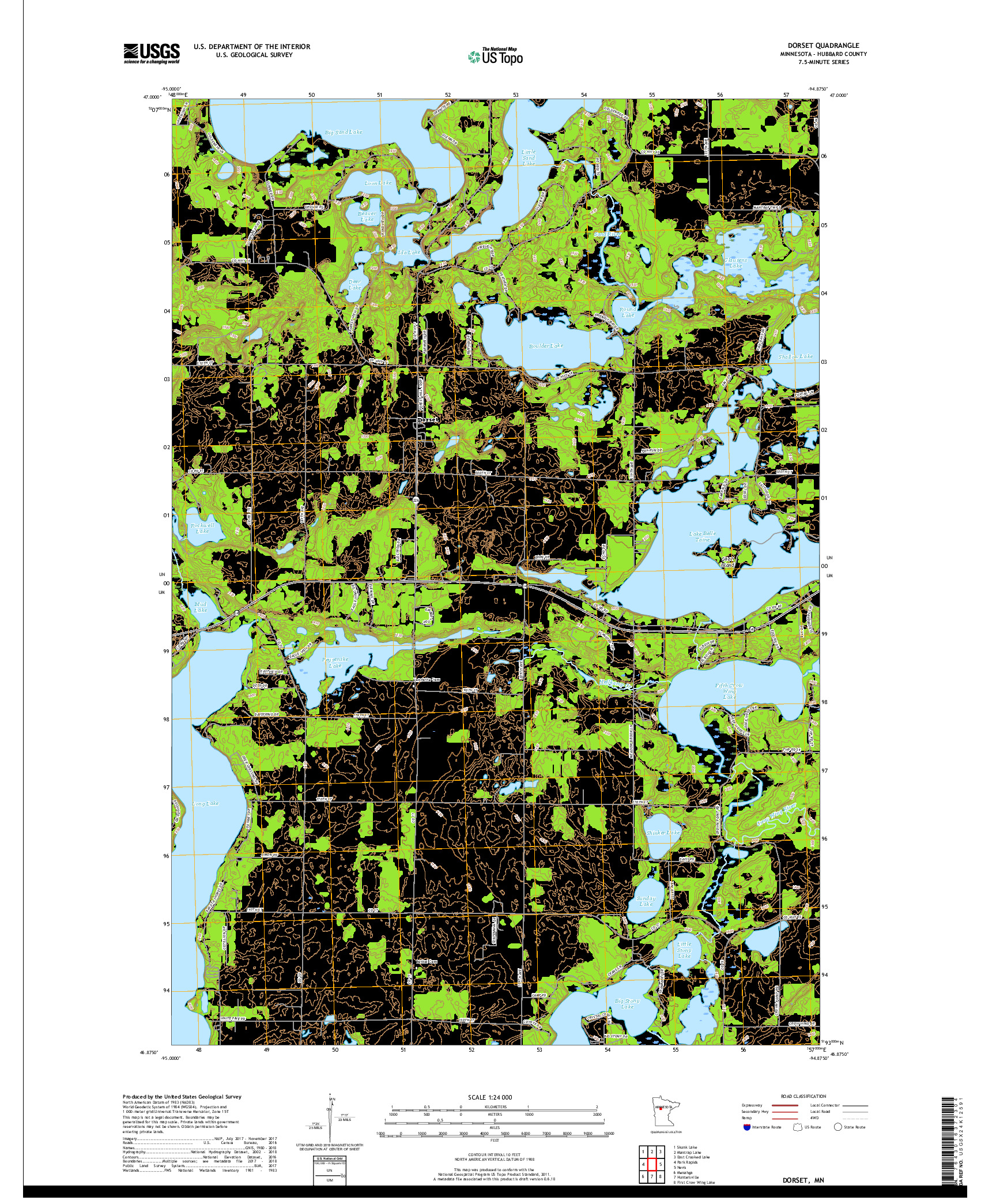 USGS US TOPO 7.5-MINUTE MAP FOR DORSET, MN 2019