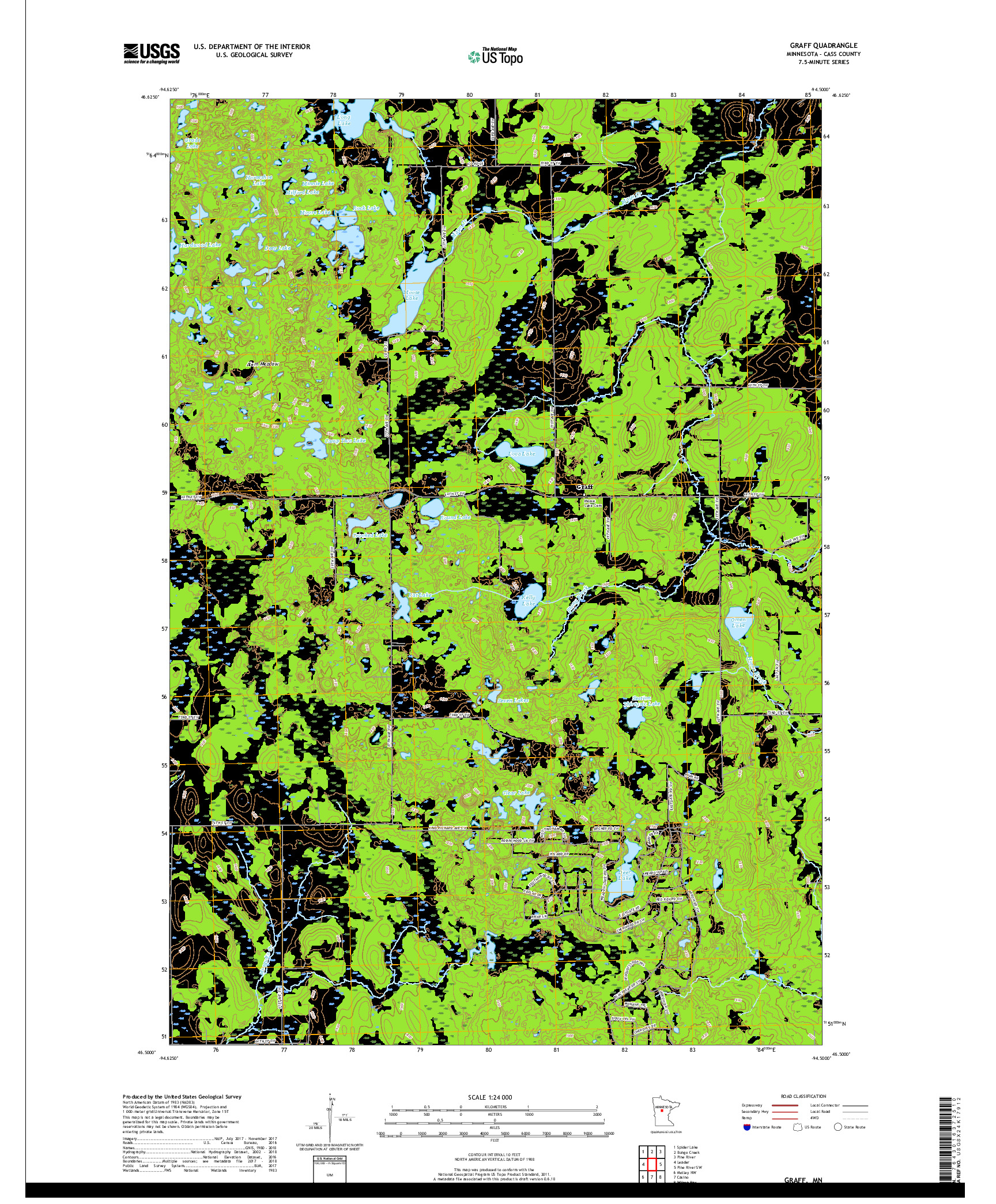 USGS US TOPO 7.5-MINUTE MAP FOR GRAFF, MN 2019