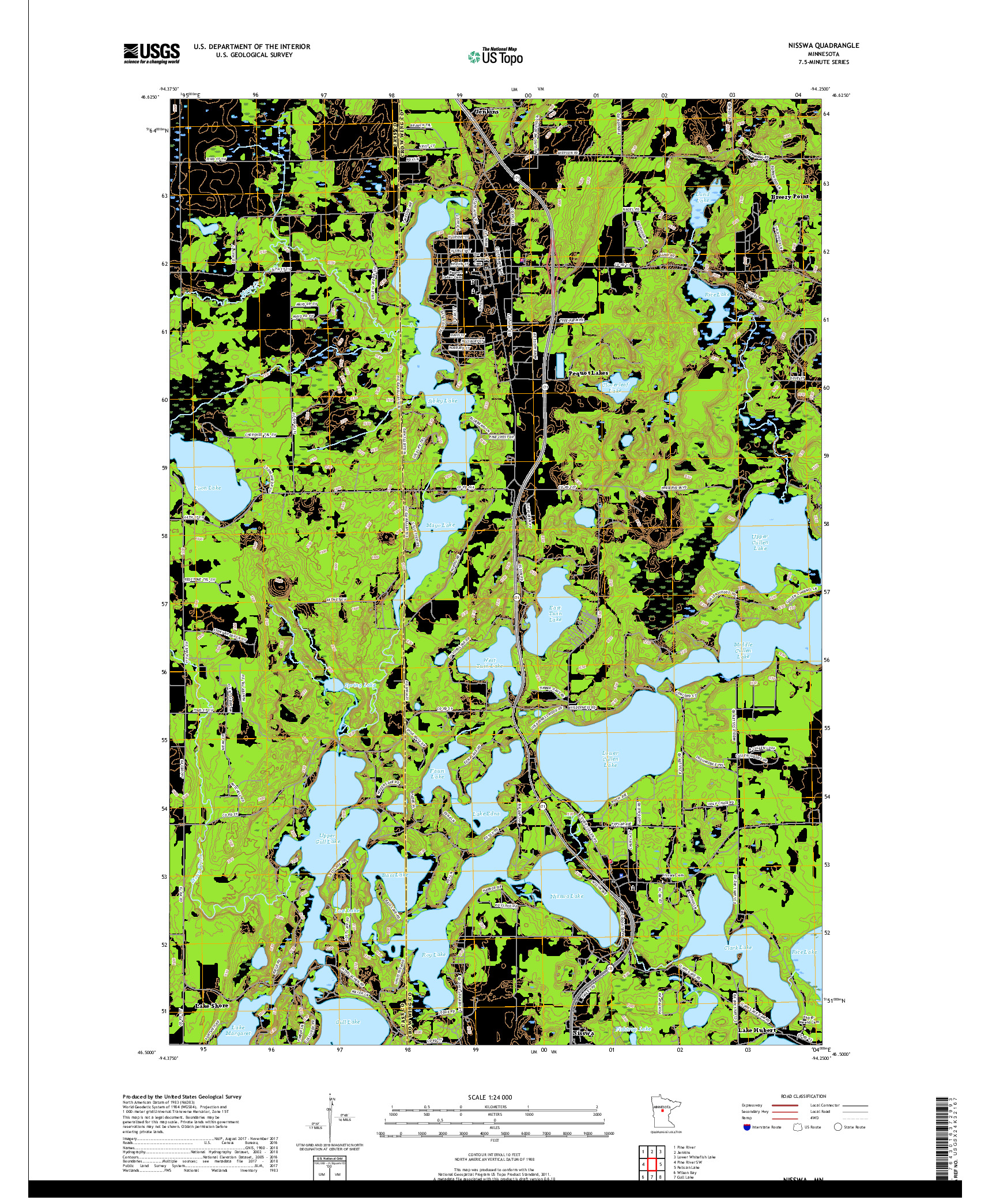 USGS US TOPO 7.5-MINUTE MAP FOR NISSWA, MN 2019