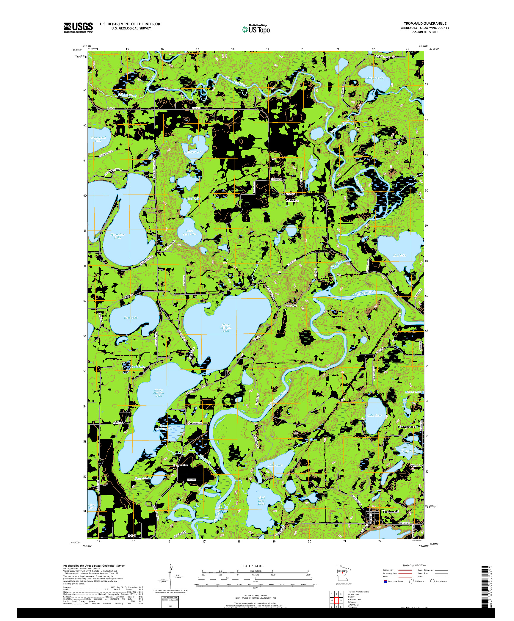 USGS US TOPO 7.5-MINUTE MAP FOR TROMMALD, MN 2019