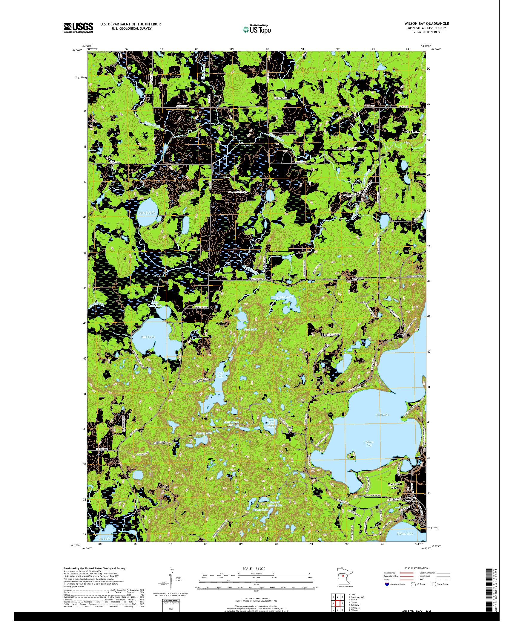 USGS US TOPO 7.5-MINUTE MAP FOR WILSON BAY, MN 2019