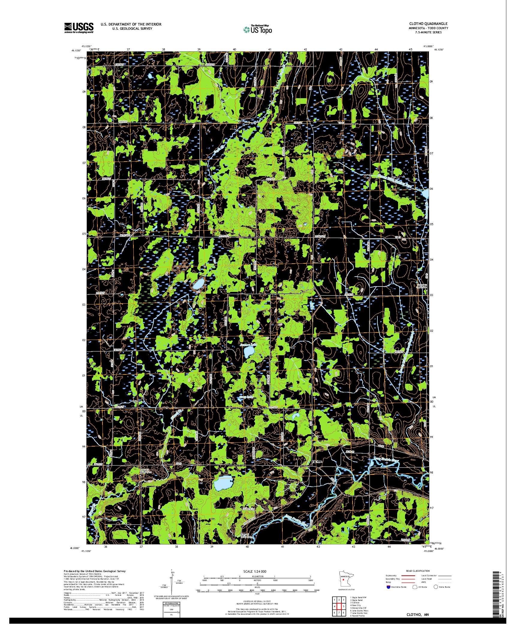 USGS US TOPO 7.5-MINUTE MAP FOR CLOTHO, MN 2019