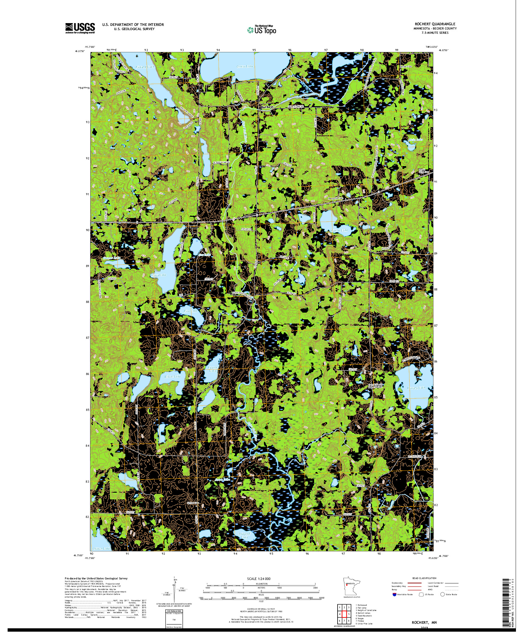 USGS US TOPO 7.5-MINUTE MAP FOR ROCHERT, MN 2019