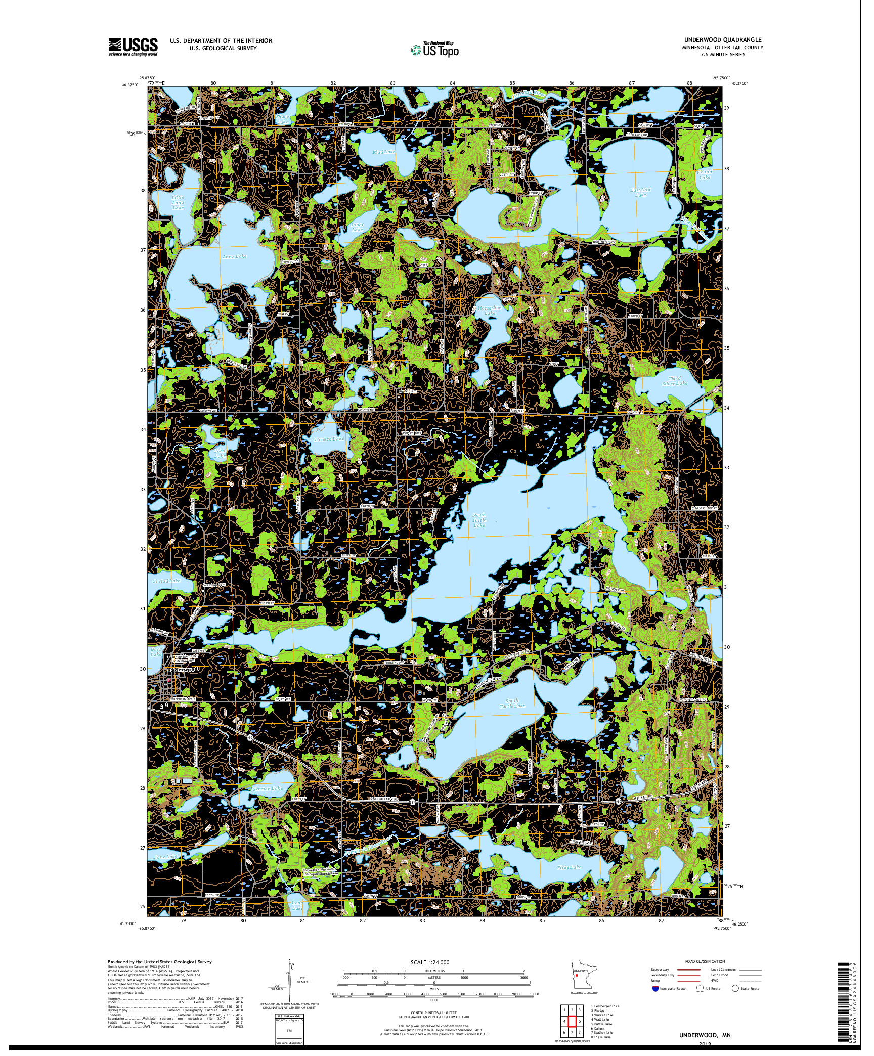 USGS US TOPO 7.5-MINUTE MAP FOR UNDERWOOD, MN 2019