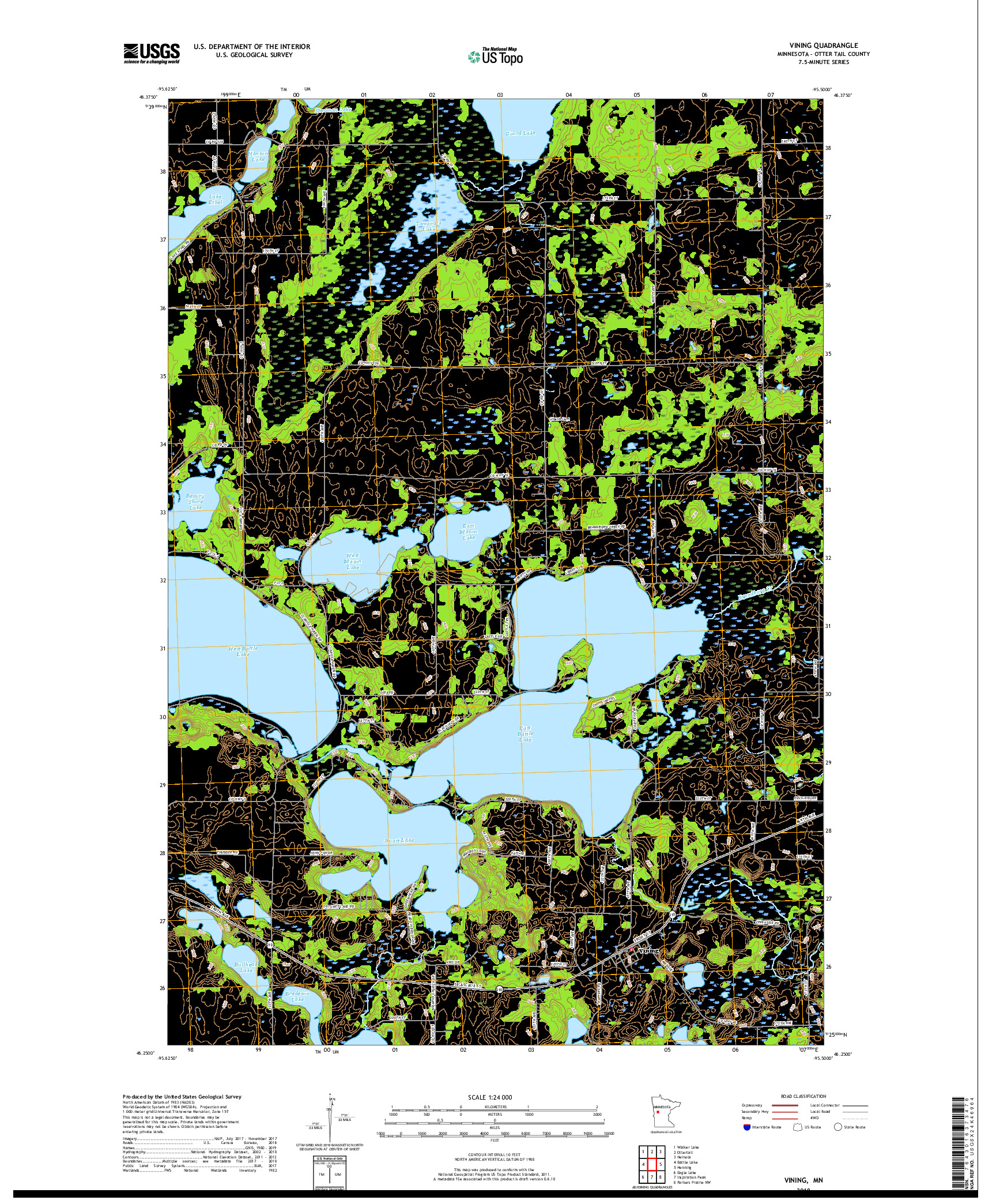 USGS US TOPO 7.5-MINUTE MAP FOR VINING, MN 2019
