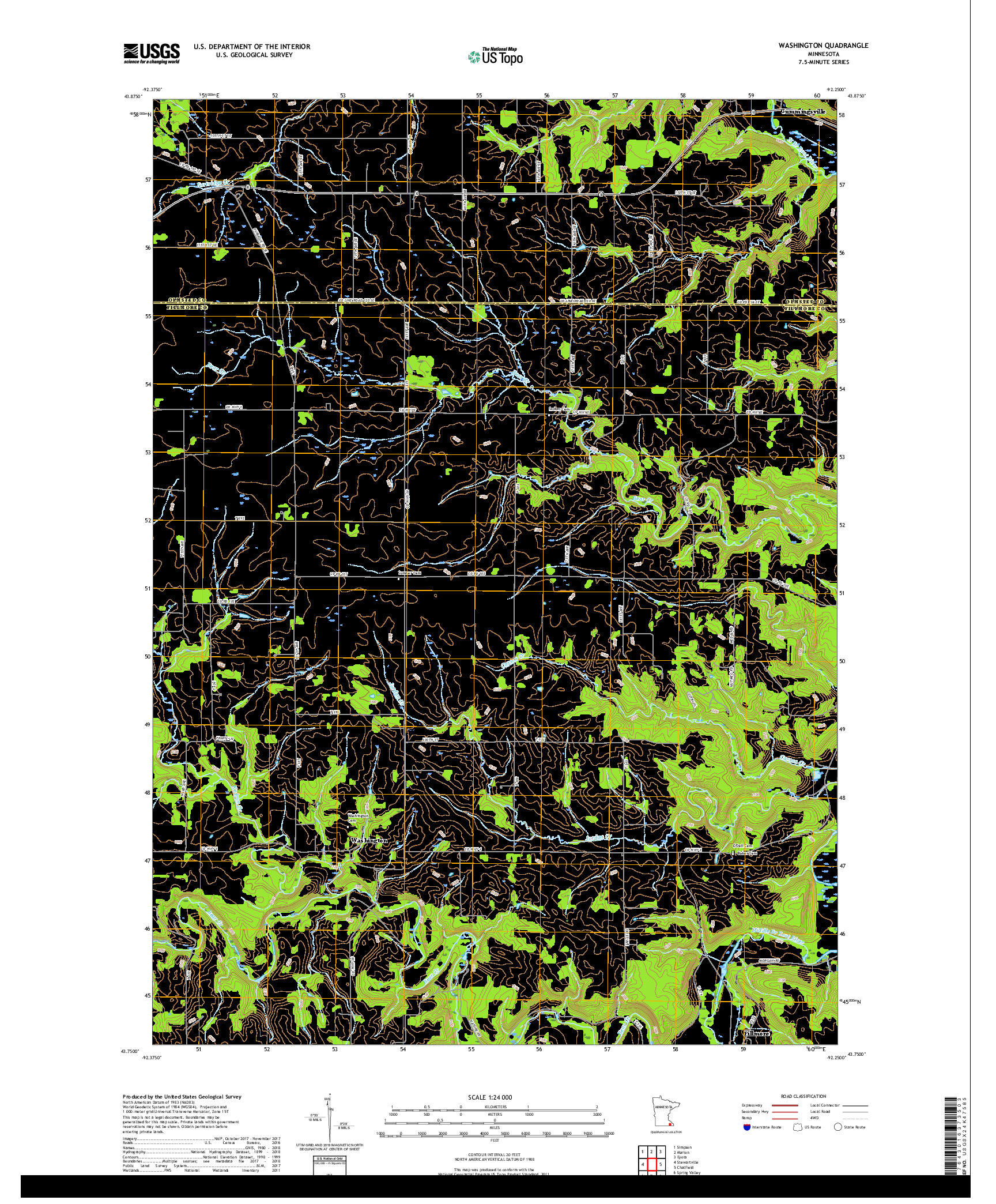 USGS US TOPO 7.5-MINUTE MAP FOR WASHINGTON, MN 2019