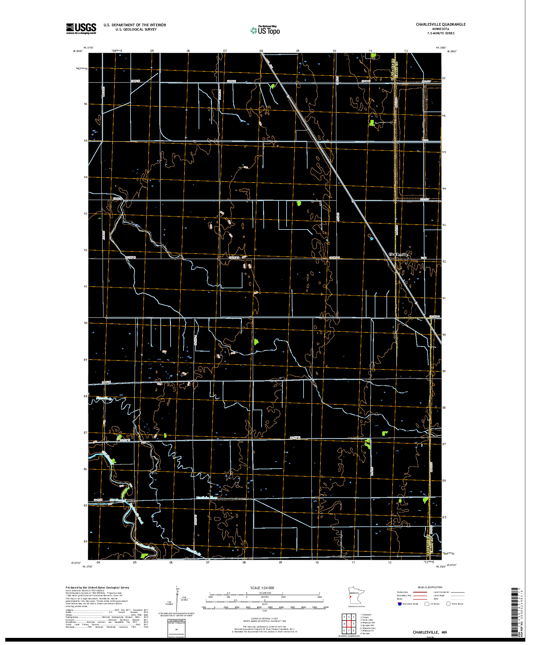 USGS US TOPO 7.5-MINUTE MAP FOR CHARLESVILLE, MN 2019