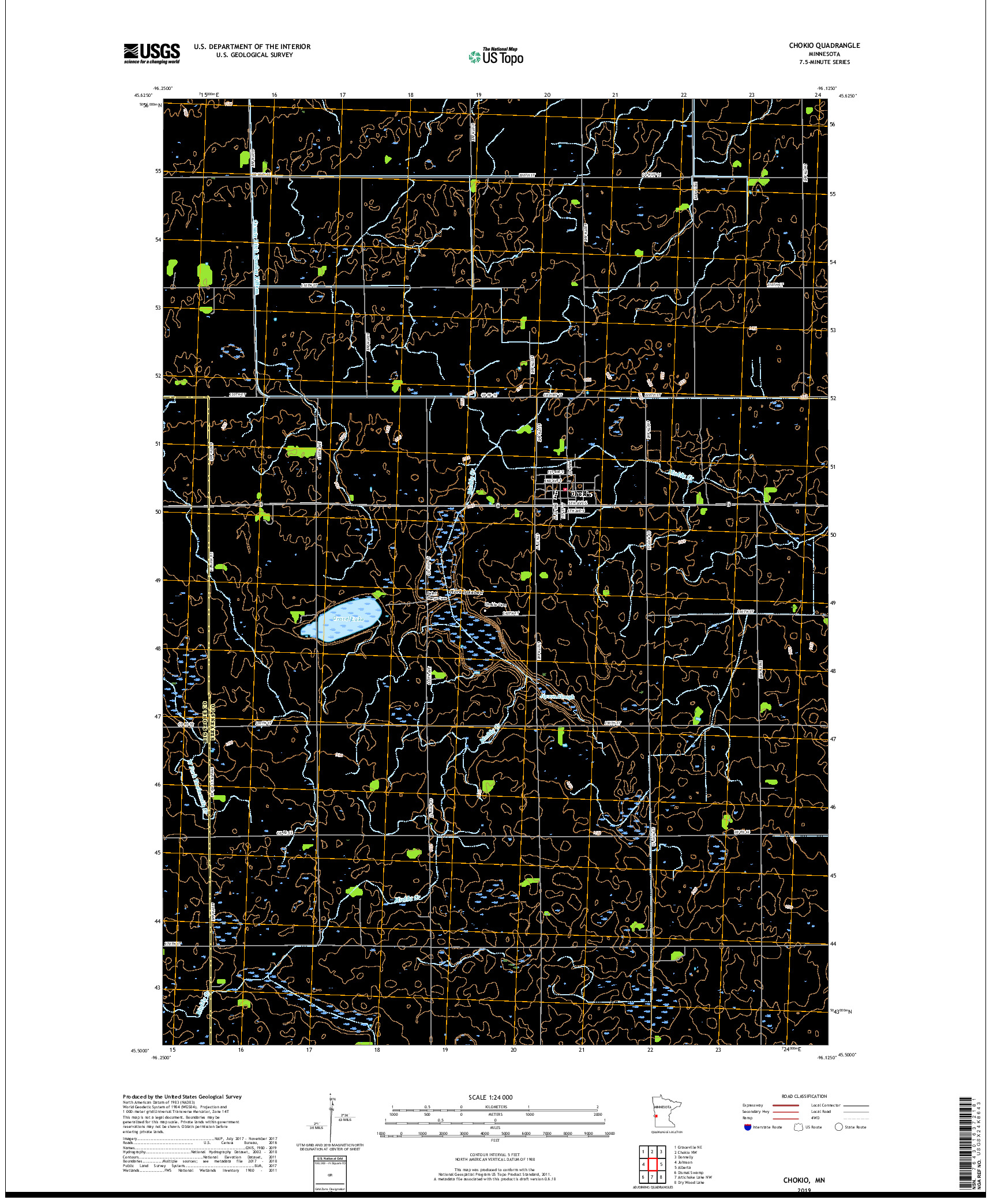 USGS US TOPO 7.5-MINUTE MAP FOR CHOKIO, MN 2019