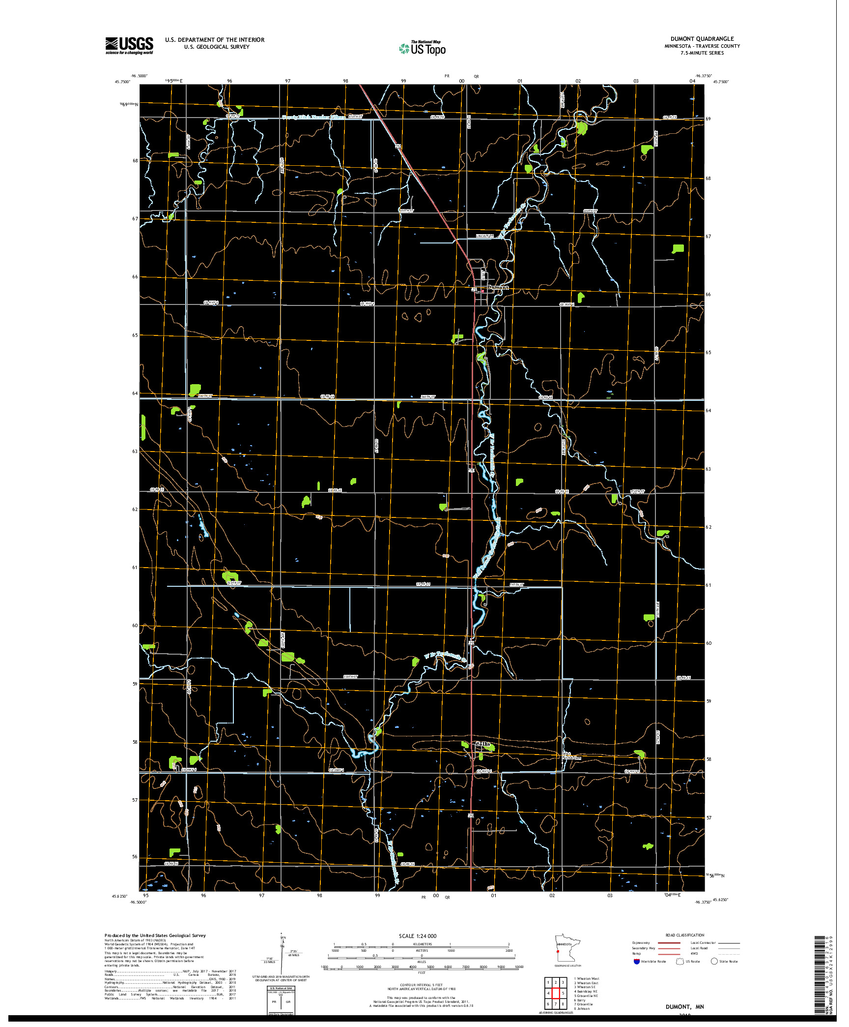 USGS US TOPO 7.5-MINUTE MAP FOR DUMONT, MN 2019
