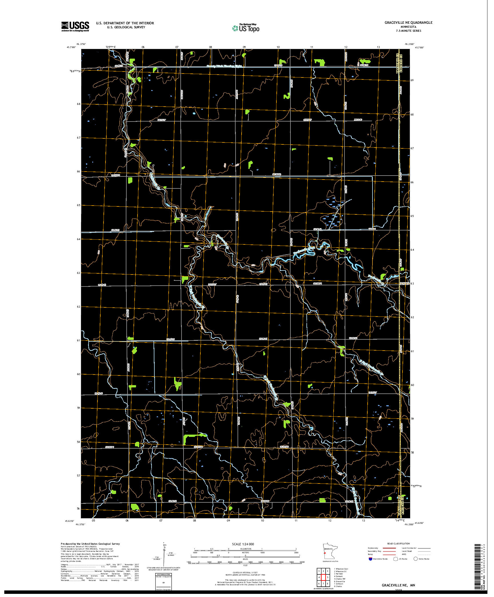 USGS US TOPO 7.5-MINUTE MAP FOR GRACEVILLE NE, MN 2019