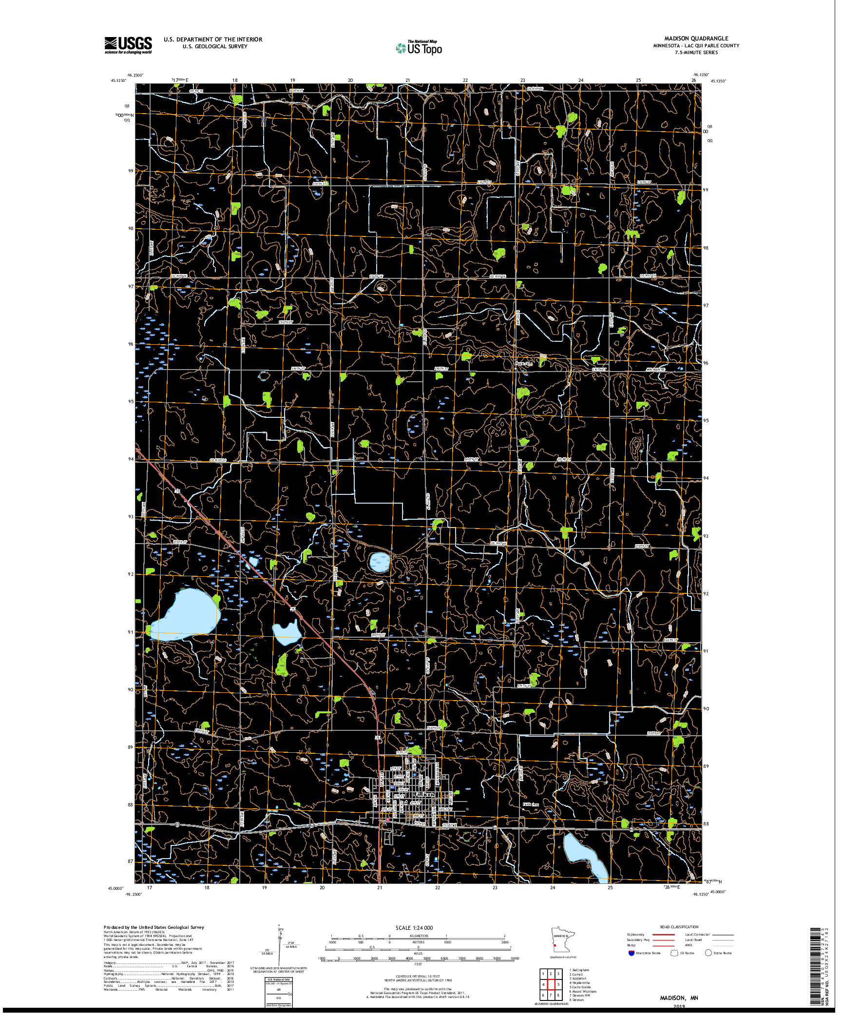 USGS US TOPO 7.5-MINUTE MAP FOR MADISON, MN 2019