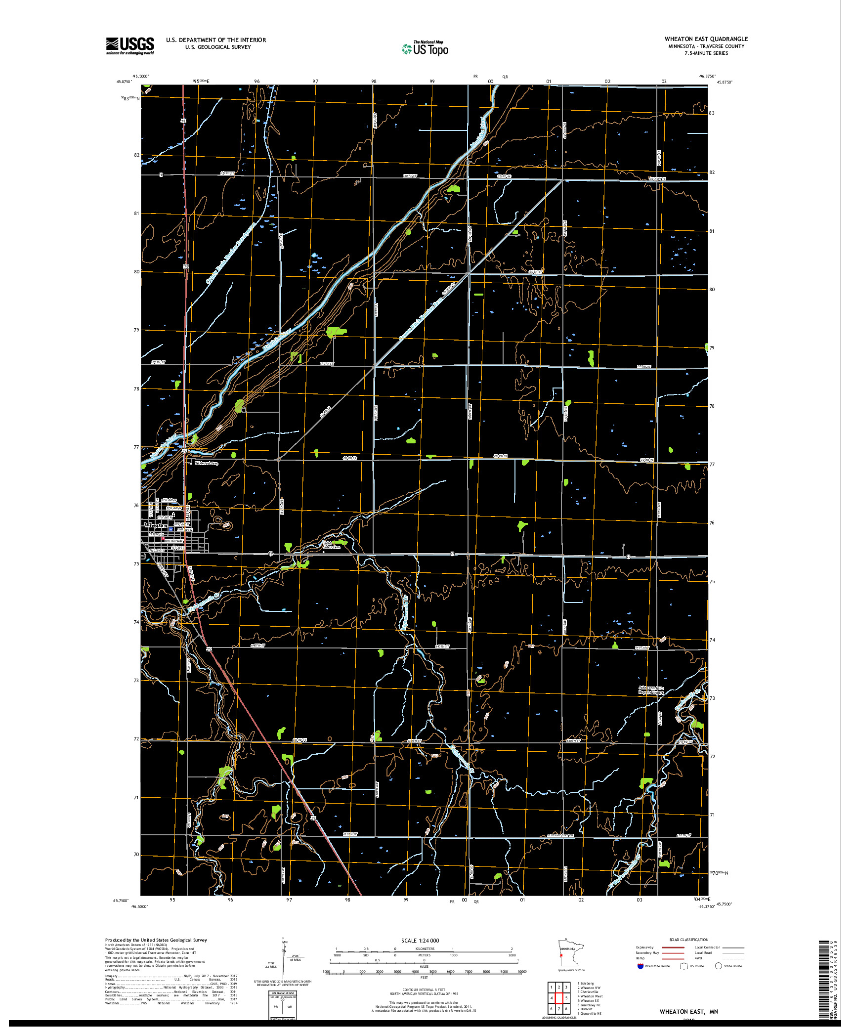 USGS US TOPO 7.5-MINUTE MAP FOR WHEATON EAST, MN 2019