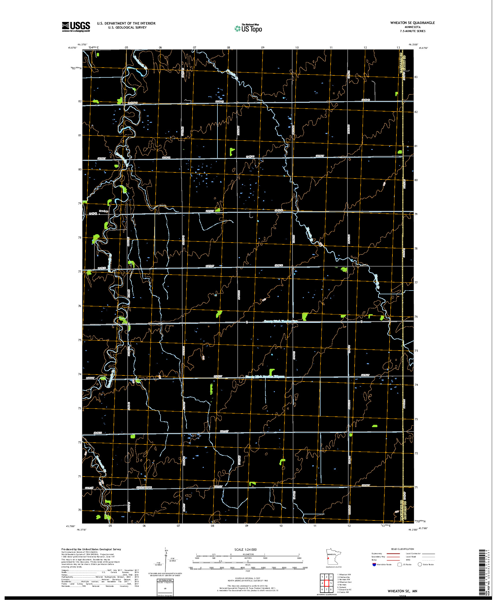 USGS US TOPO 7.5-MINUTE MAP FOR WHEATON SE, MN 2019