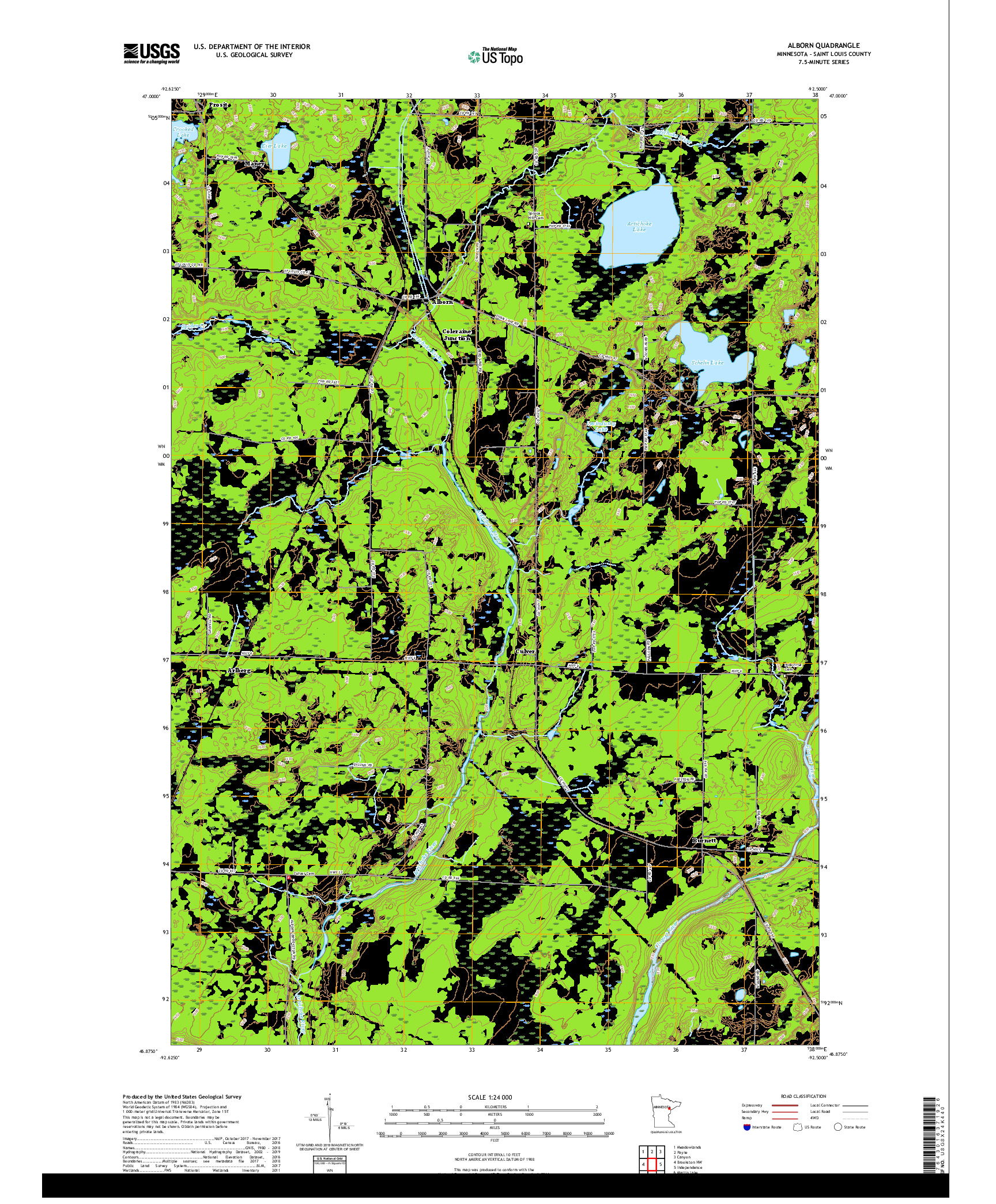 USGS US TOPO 7.5-MINUTE MAP FOR ALBORN, MN 2019