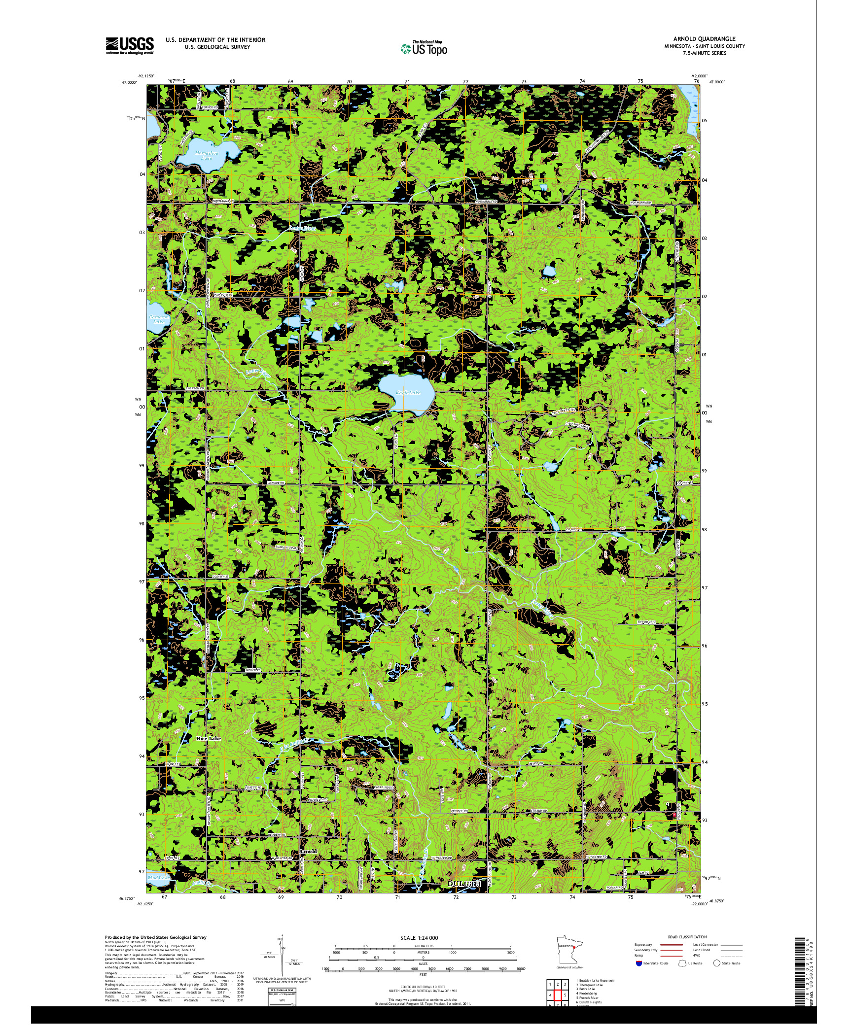 USGS US TOPO 7.5-MINUTE MAP FOR ARNOLD, MN 2019