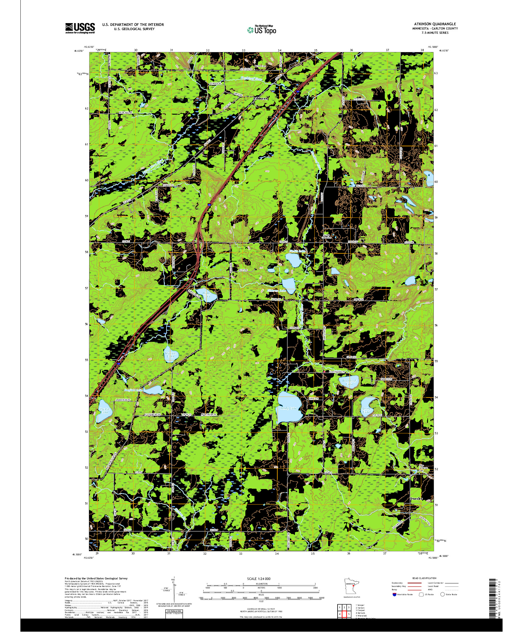 USGS US TOPO 7.5-MINUTE MAP FOR ATKINSON, MN 2019