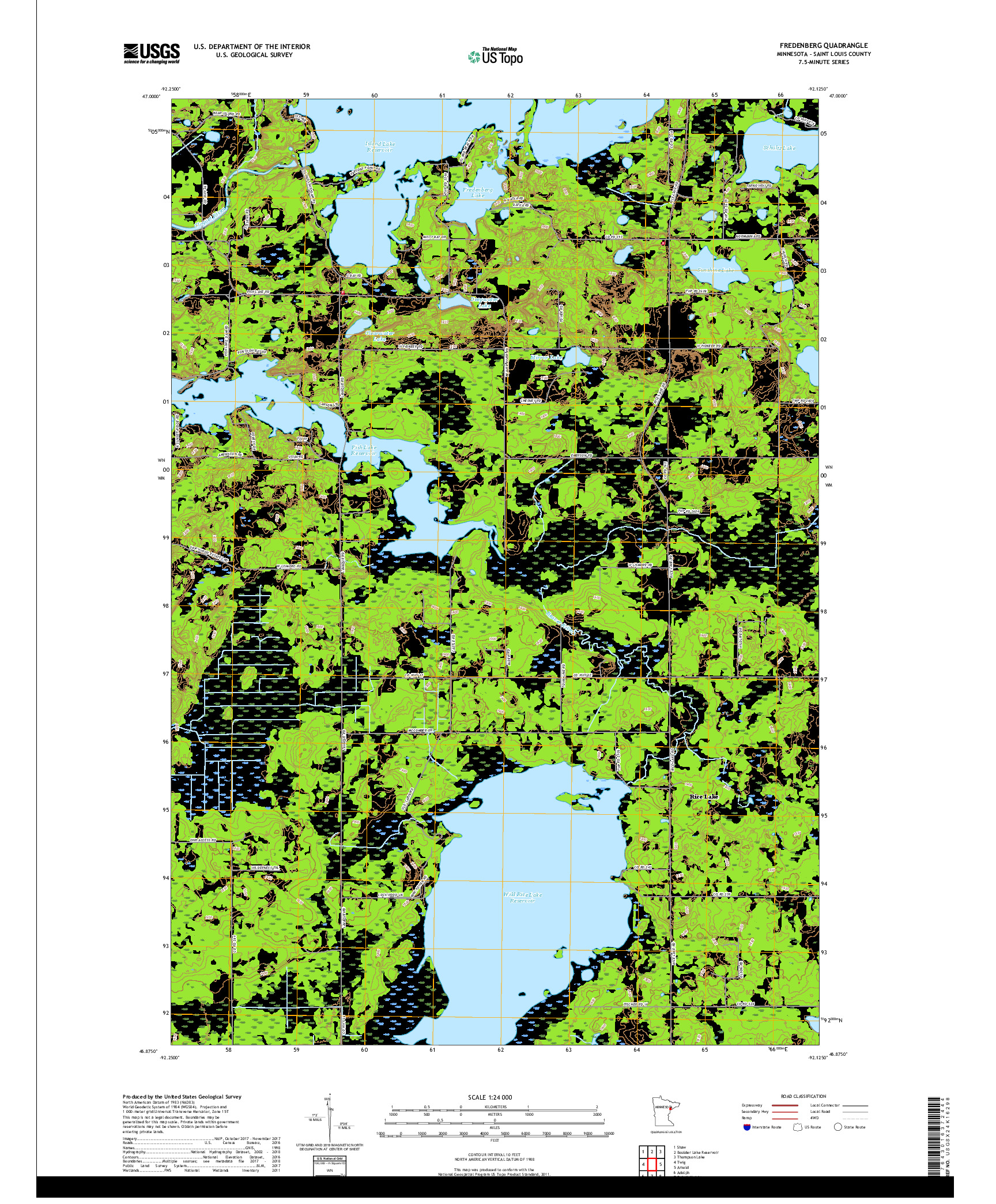 USGS US TOPO 7.5-MINUTE MAP FOR FREDENBERG, MN 2019