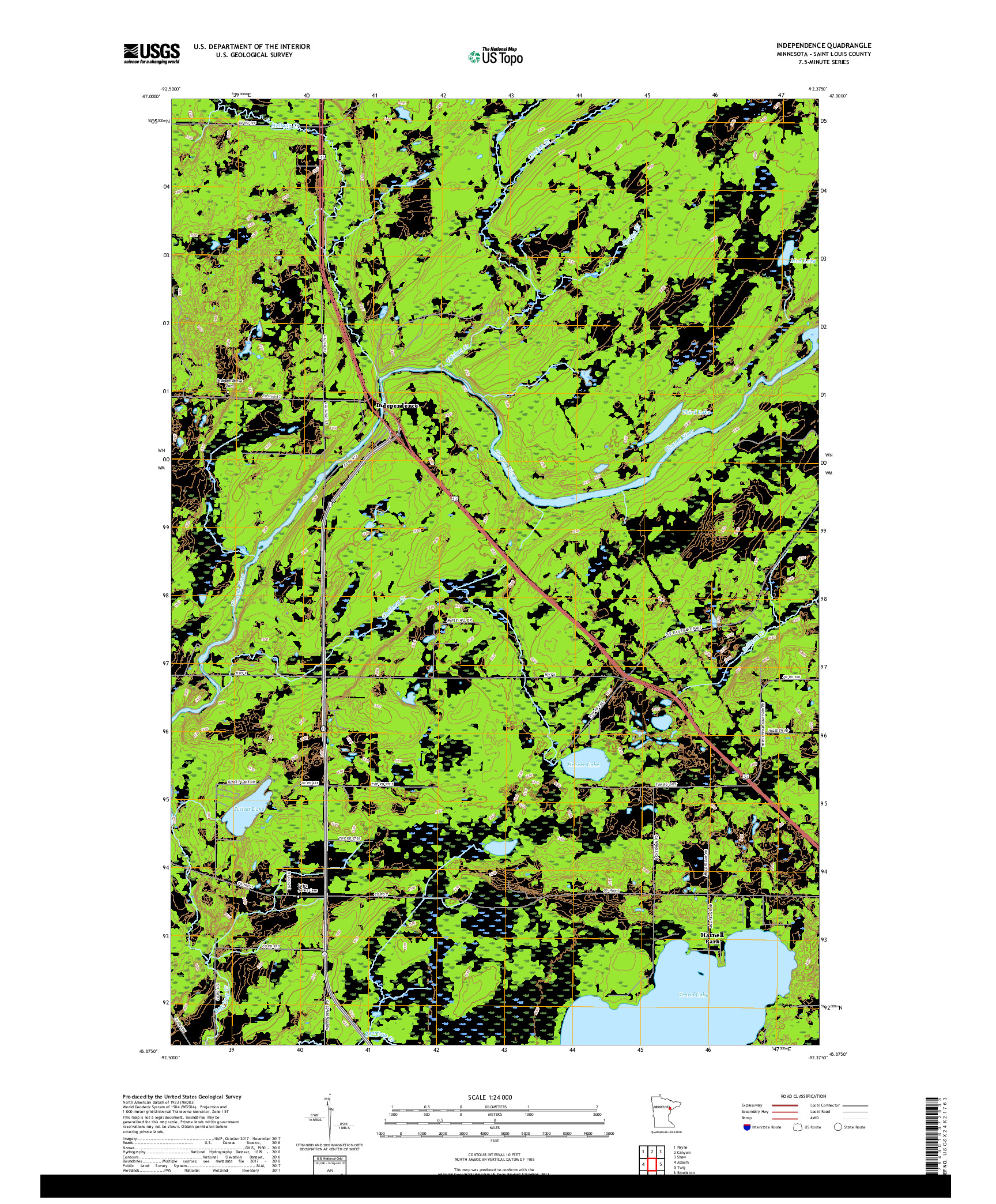 USGS US TOPO 7.5-MINUTE MAP FOR INDEPENDENCE, MN 2019